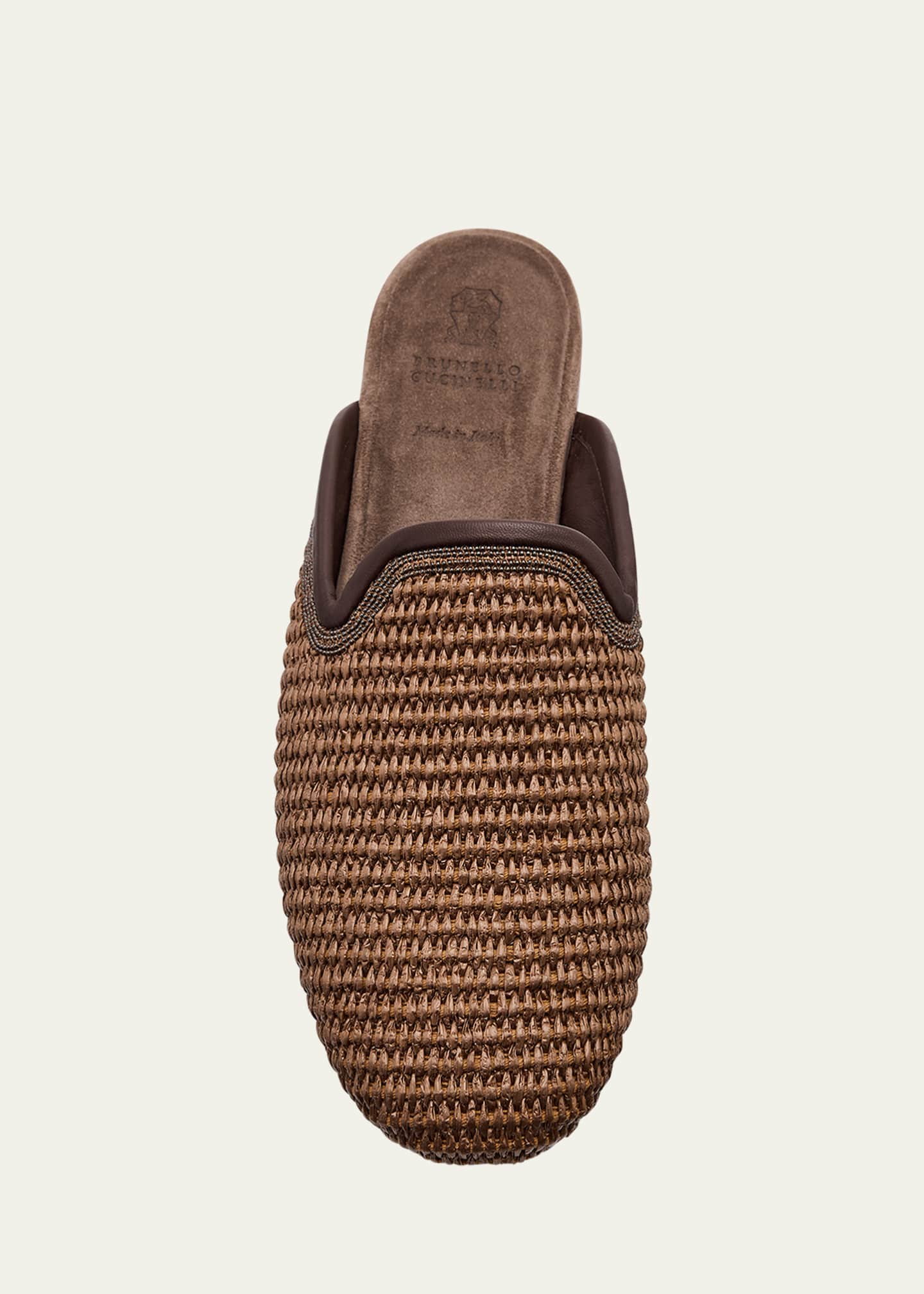 Brunello Cucinelli Raffia Monili Loafer Mules Image 5 of 6