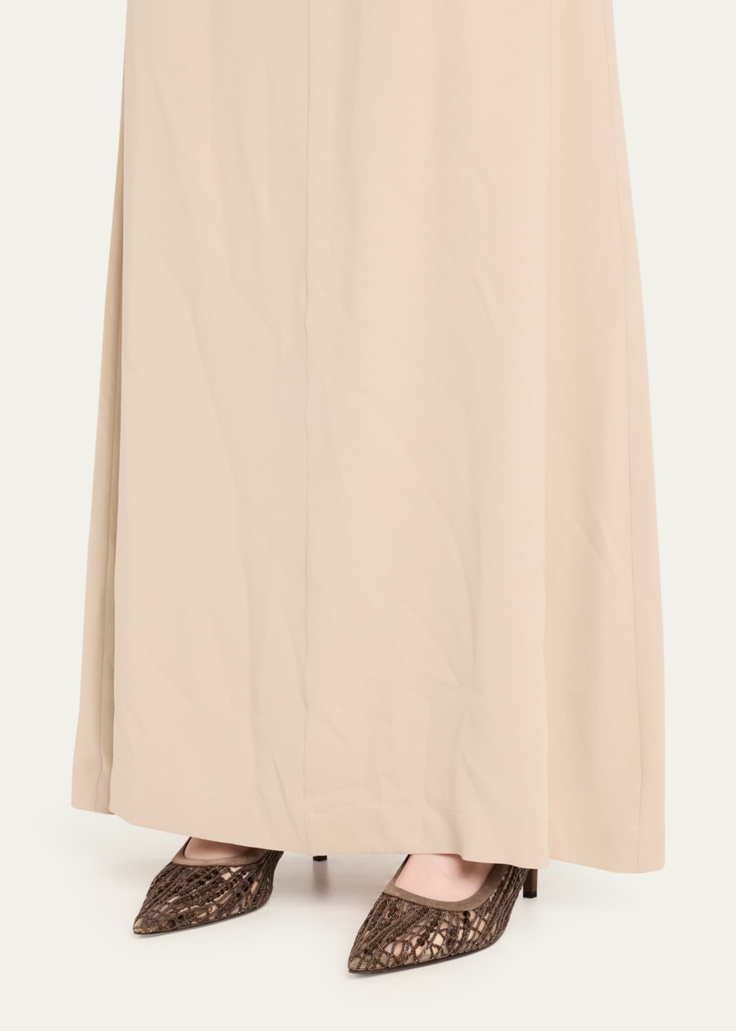 Brunello Cucinelli Monili Suede Kitten-Heel Slingback Pumps Image 2 of 5