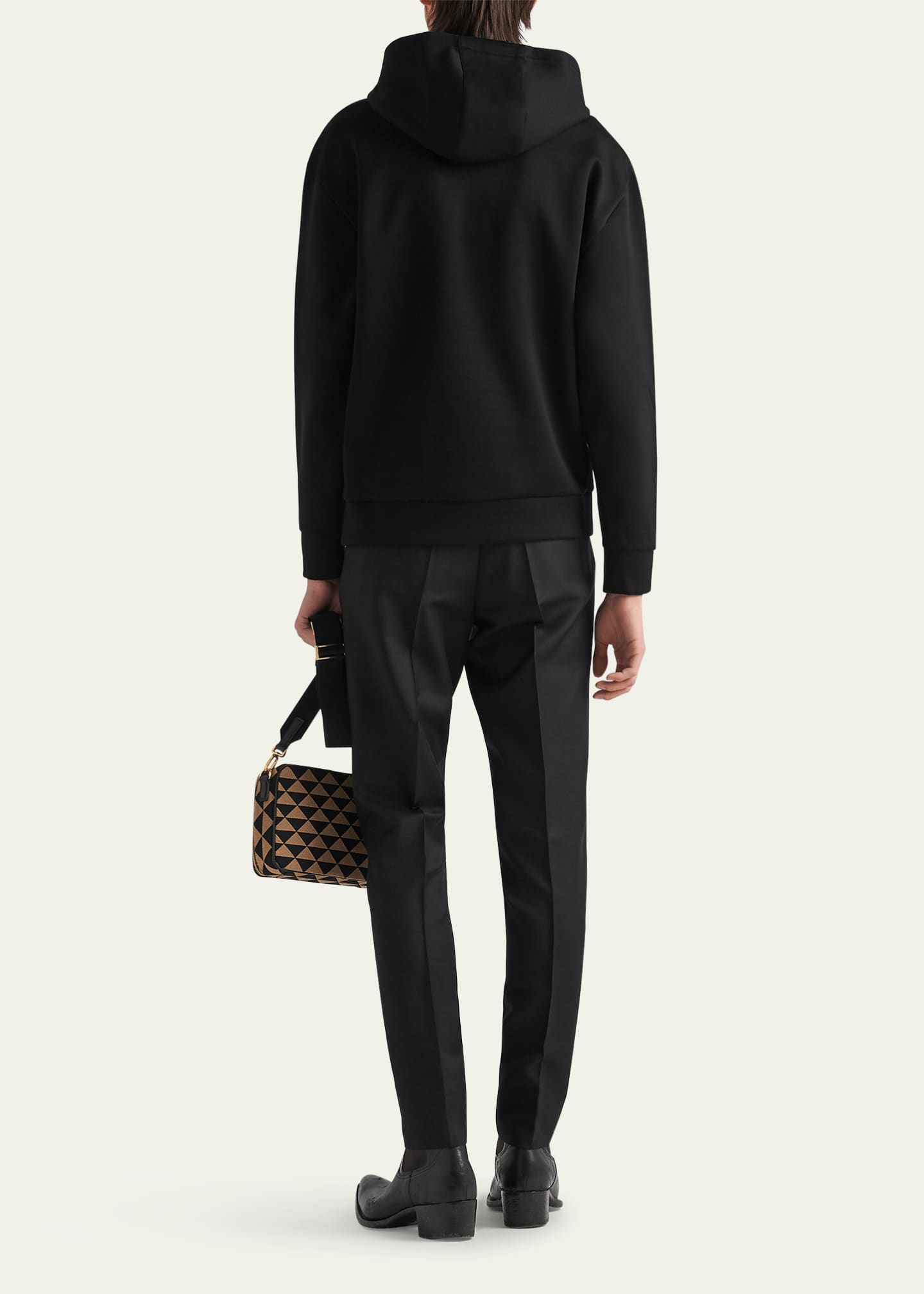 Prada Men's Cotton Logo Hoodie Image 3 of 3