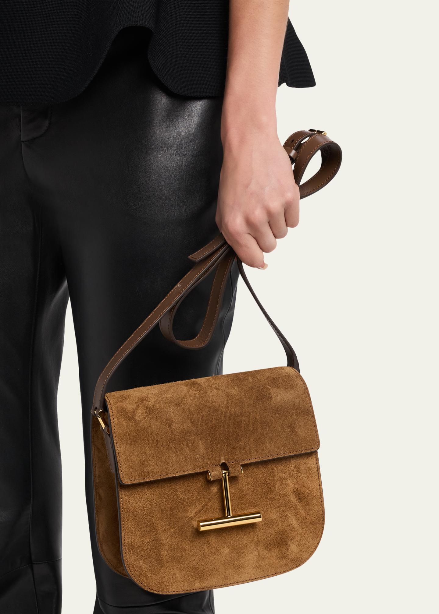 TOM FORD Tara Mini Flap Crossbody Bag in Suede and Leather - Bergdorf ...