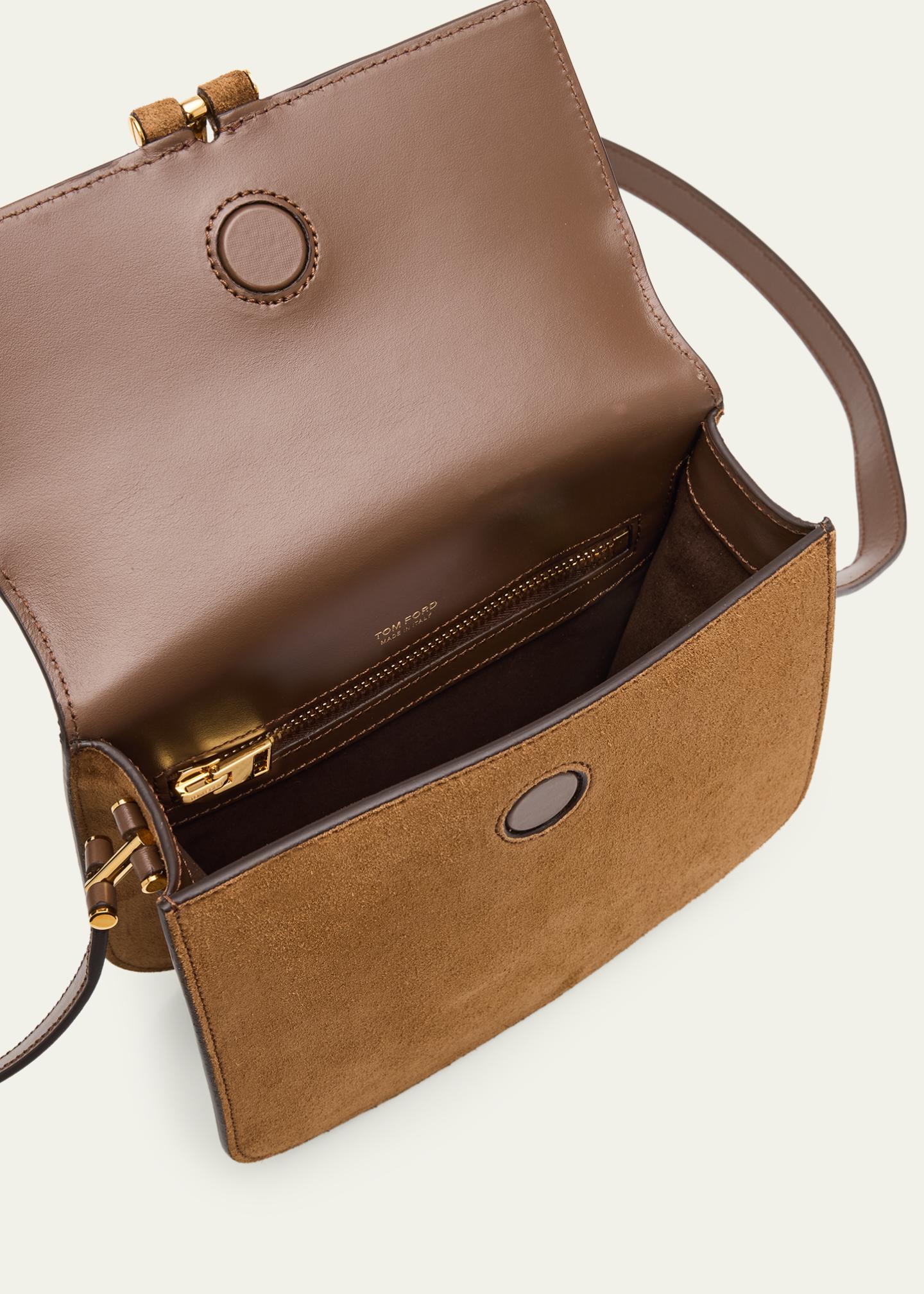 TOM FORD Tara Mini Flap Crossbody Bag in Suede and Leather - Bergdorf ...
