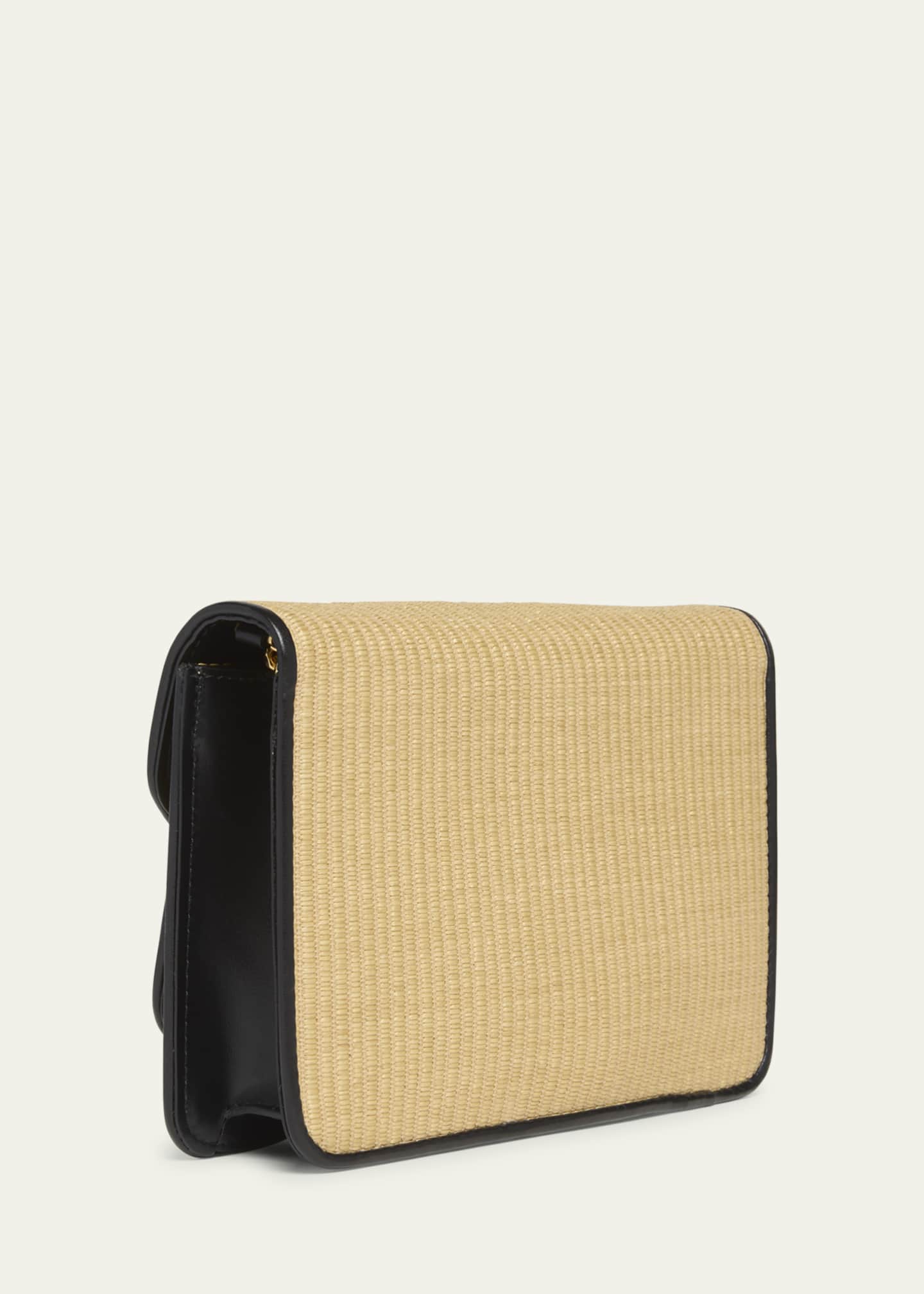 TOM FORD Small Shoulder Bag in Raffia Cotton and Leather Image 3 of 5