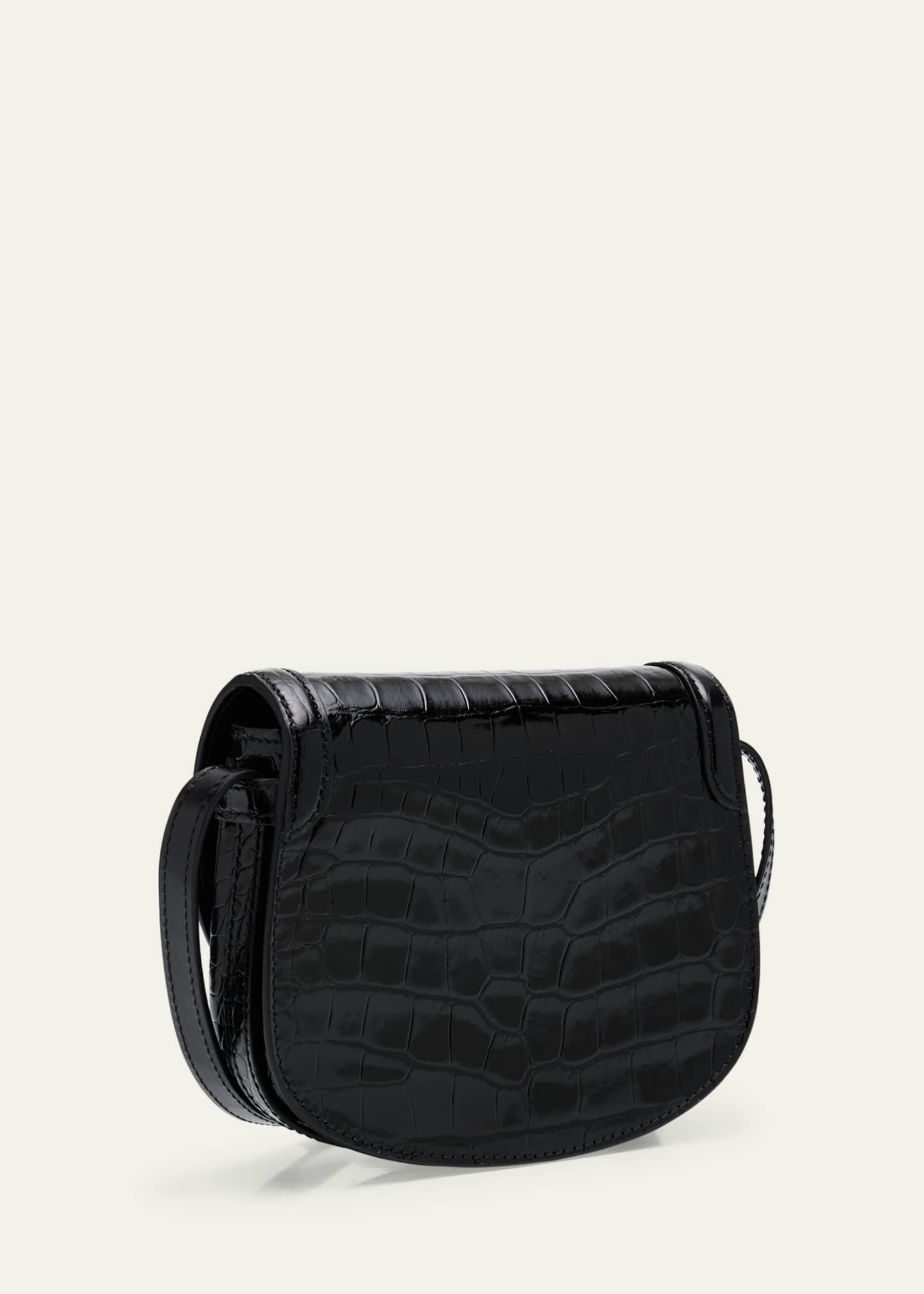 TOM FORD Wallis Mini Flap Shoulder Bag in Shiny Croc-Embossed Leather Image 3 of 6