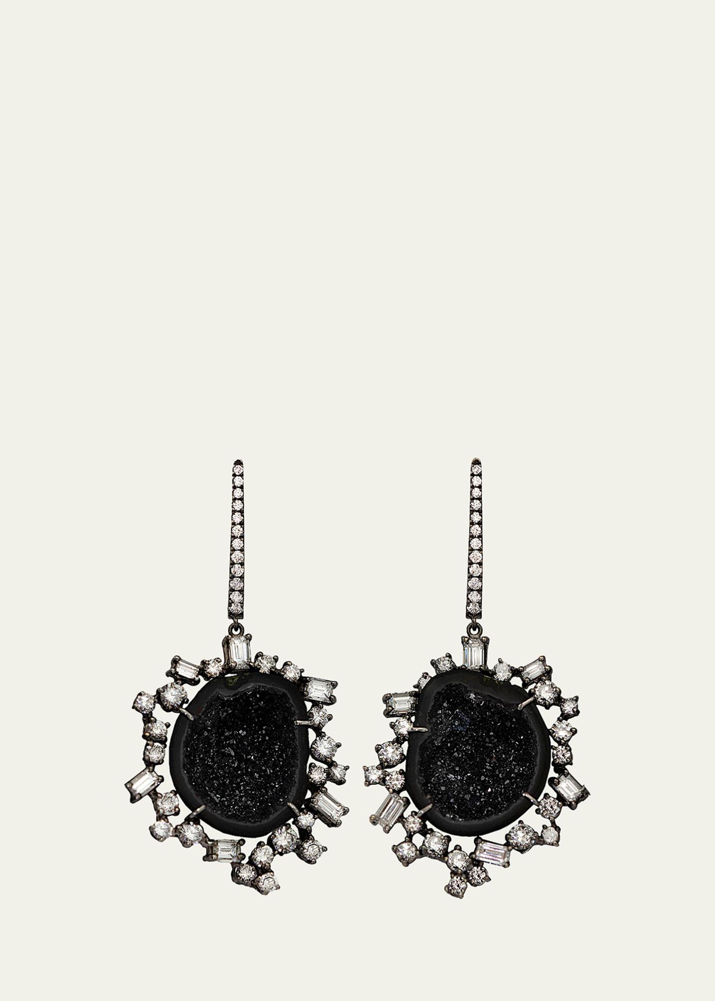 Kimberly McDonald 18K Gold Midnight Geode Drop Earrings with Diamonds ...