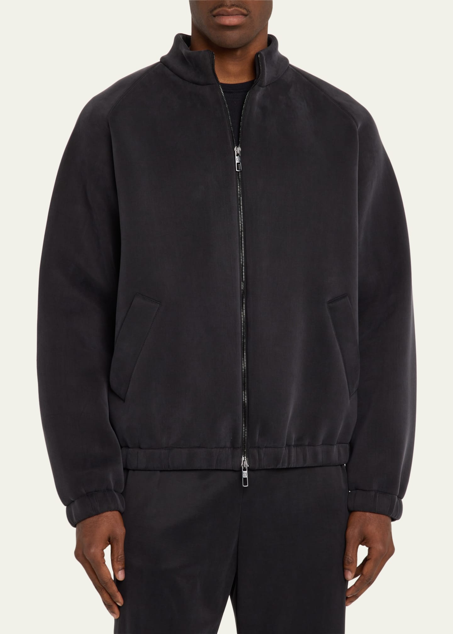 Giorgio Armani Men's Cupro-Blend Jersey Blouson Jacket Image 4 of 5