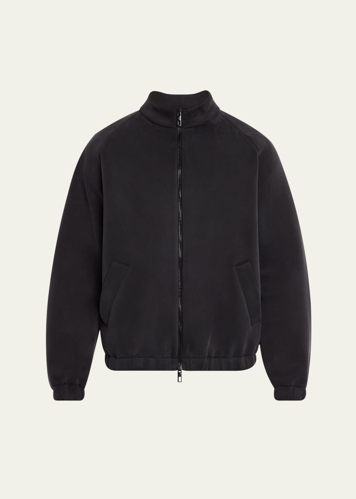 Giorgio Armani Men's Cupro-Blend Jersey Blouson Jacket Image 1 of 5