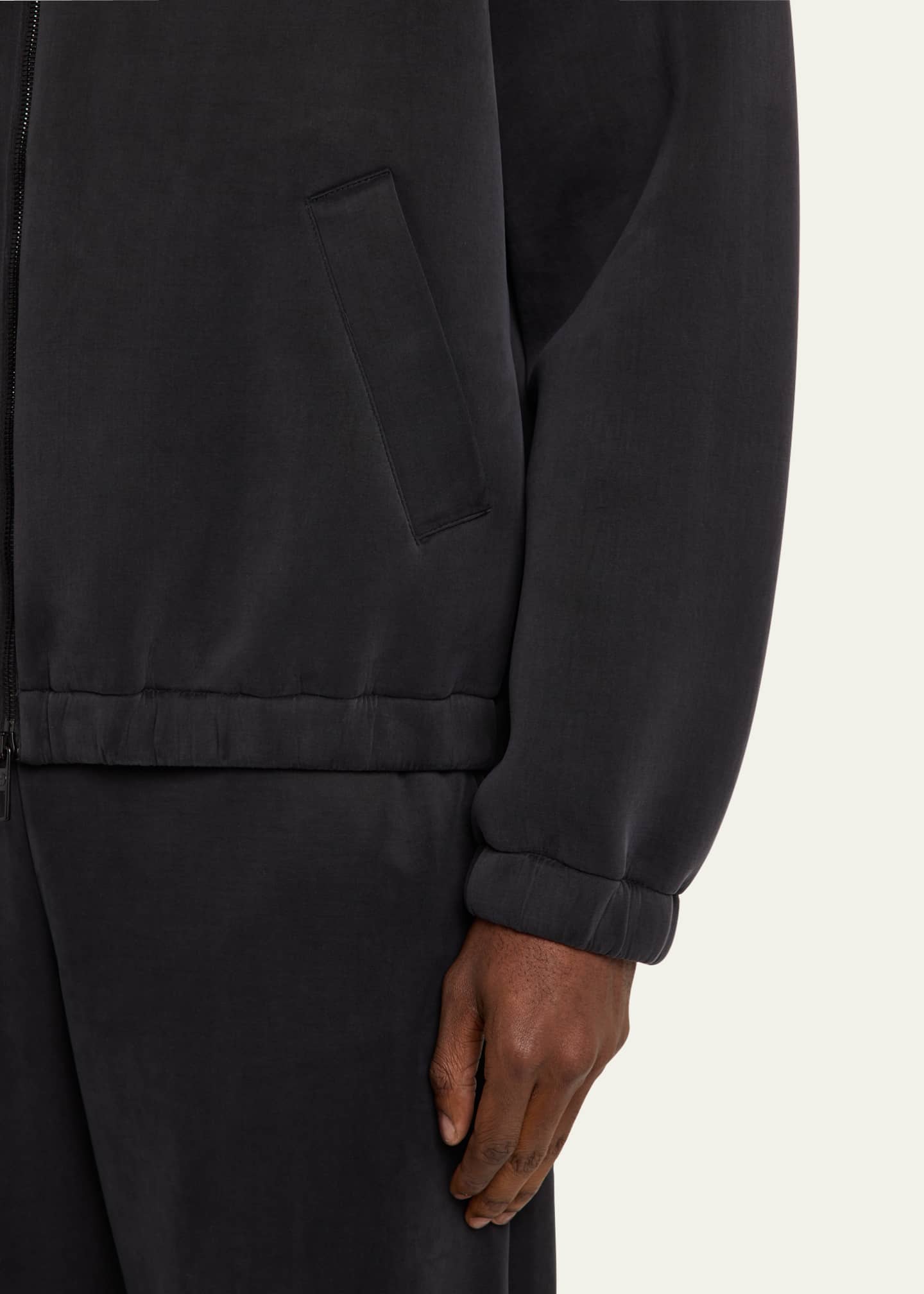 Giorgio Armani Men's Cupro-Blend Jersey Blouson Jacket Image 5 of 5