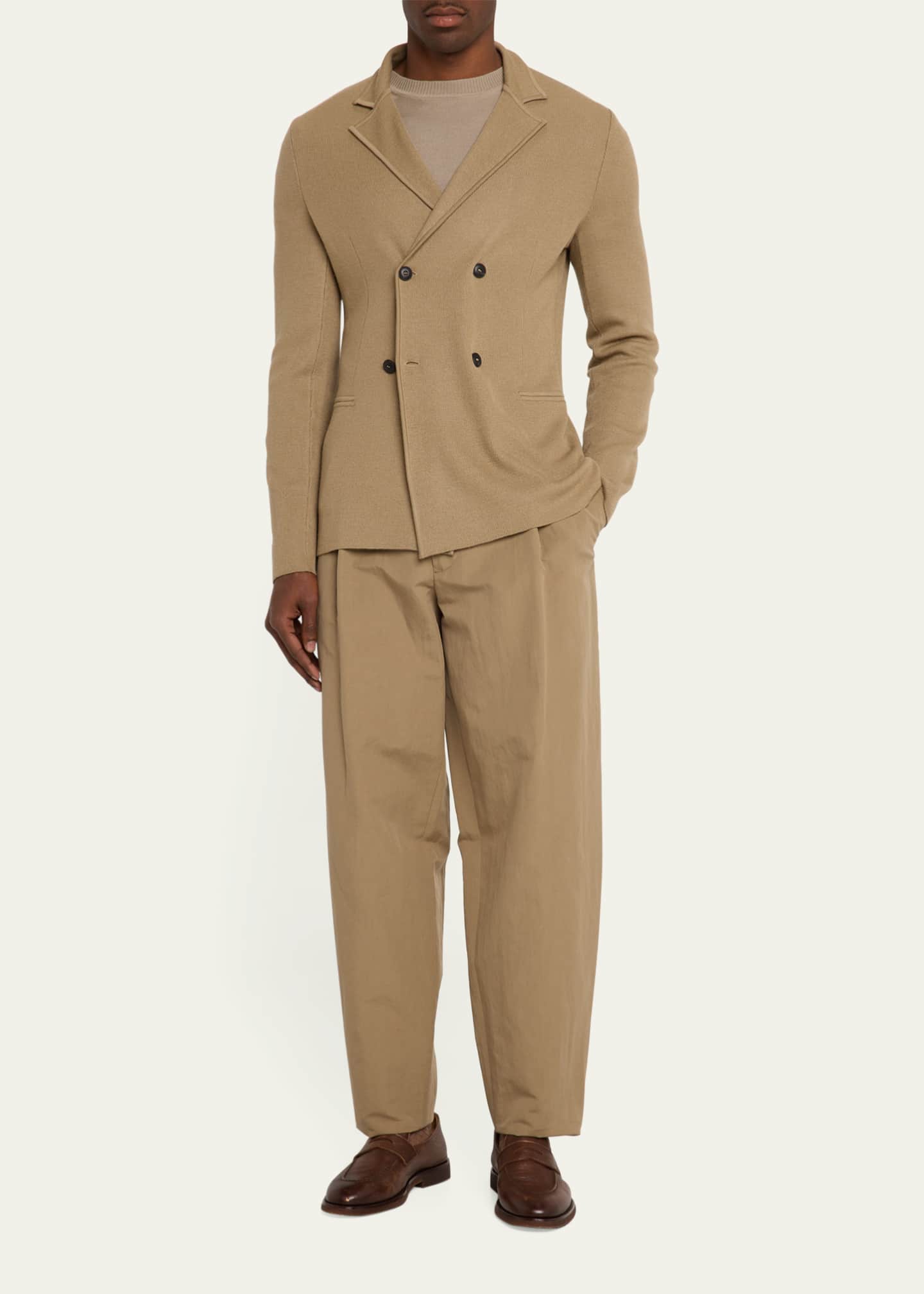 Giorgio Armani Men's Wool-Cashmere Rib Stitch Blazer Image 2 of 5