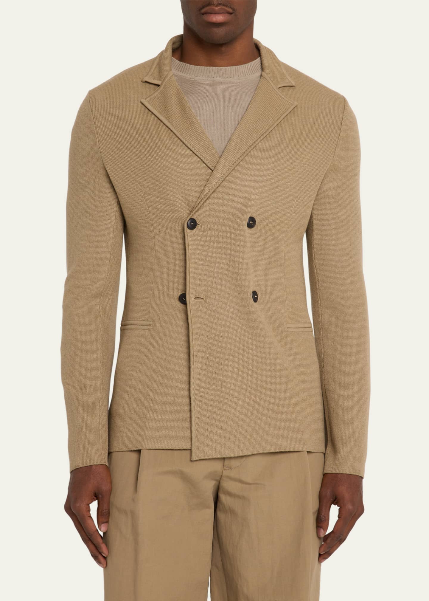 Giorgio Armani Men's Wool-Cashmere Rib Stitch Blazer Image 4 of 5