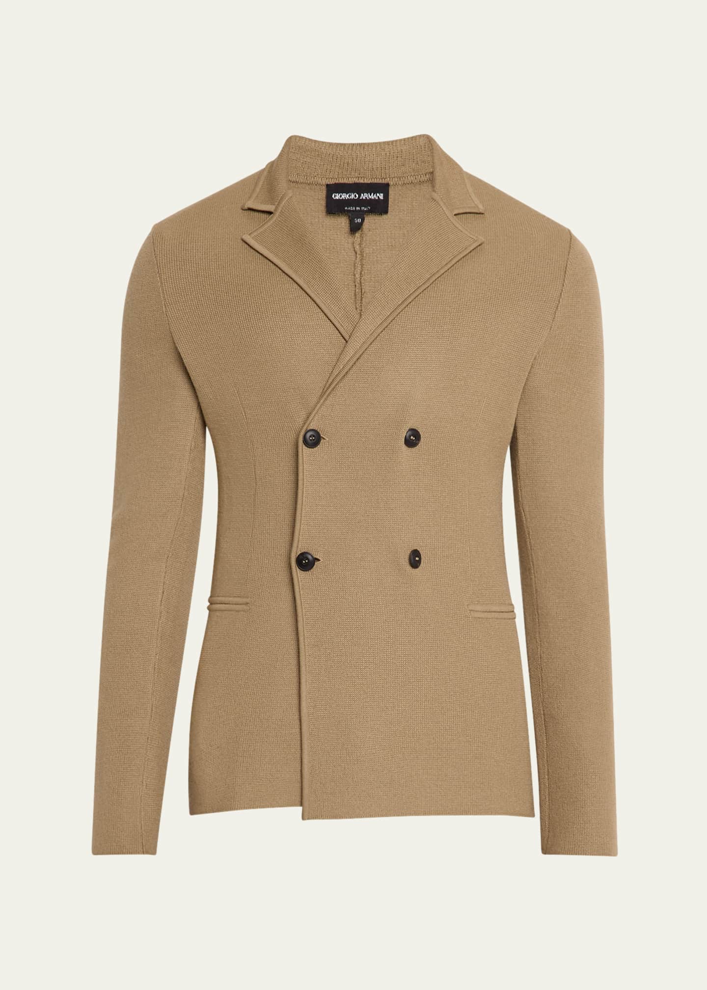 Giorgio Armani Men's Wool-Cashmere Rib Stitch Blazer Image 1 of 5