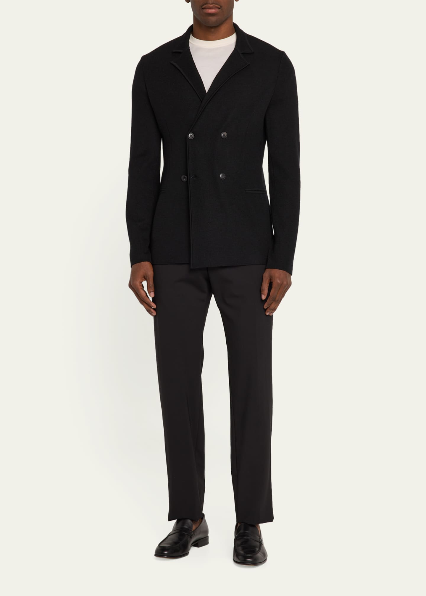 Giorgio Armani Men's Wool-Cashmere Rib Stitch Blazer Image 2 of 5