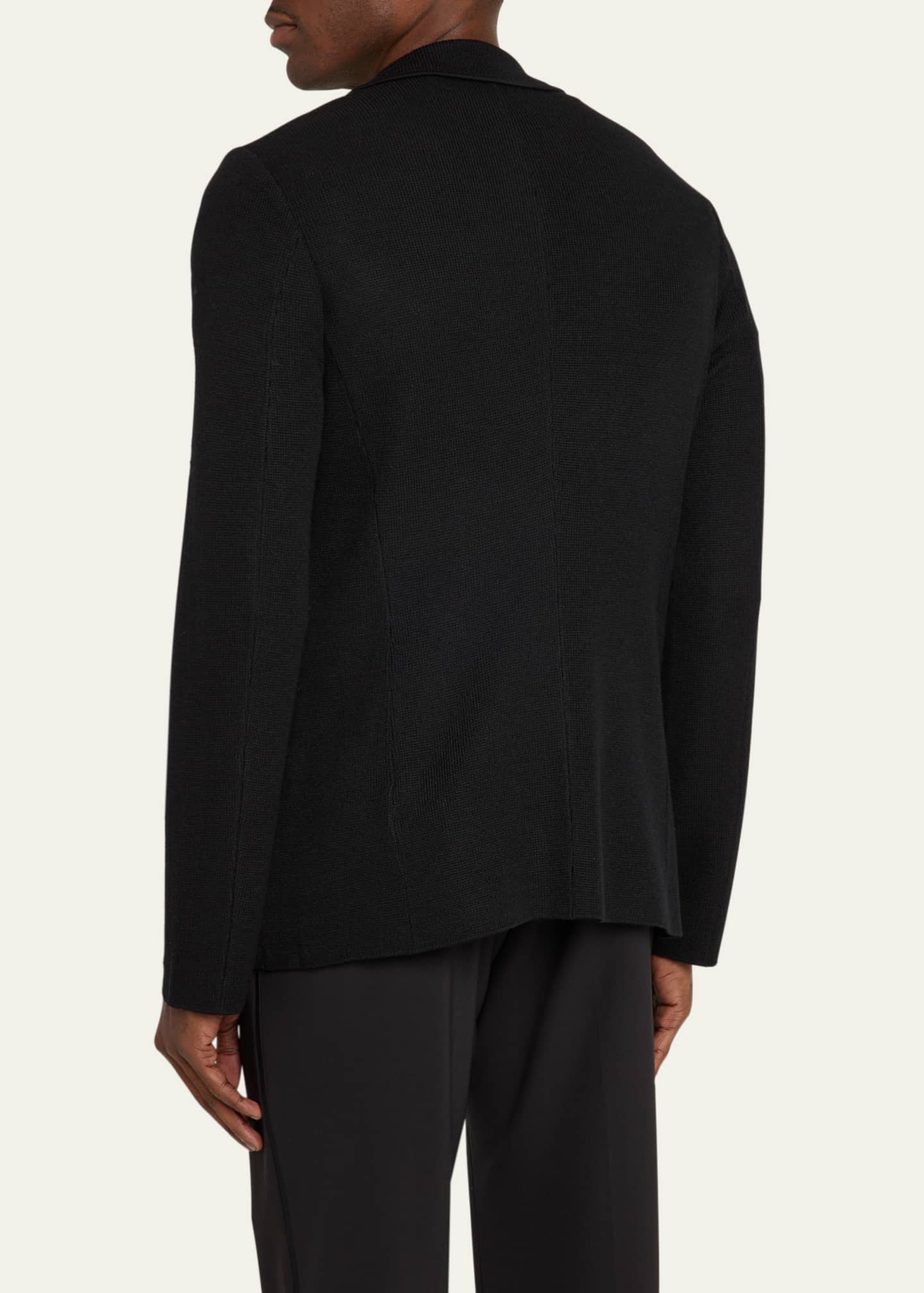 Giorgio Armani Men's Wool-Cashmere Rib Stitch Blazer Image 3 of 5