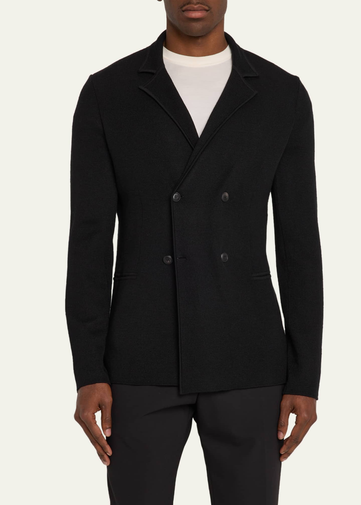 Giorgio Armani Men's Wool-Cashmere Rib Stitch Blazer Image 4 of 5