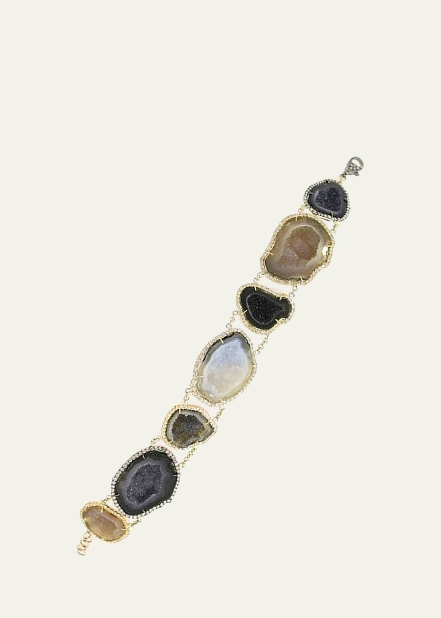 Kimberly McDonald 18K Gold Geode and Diamond Pathway Bracelet