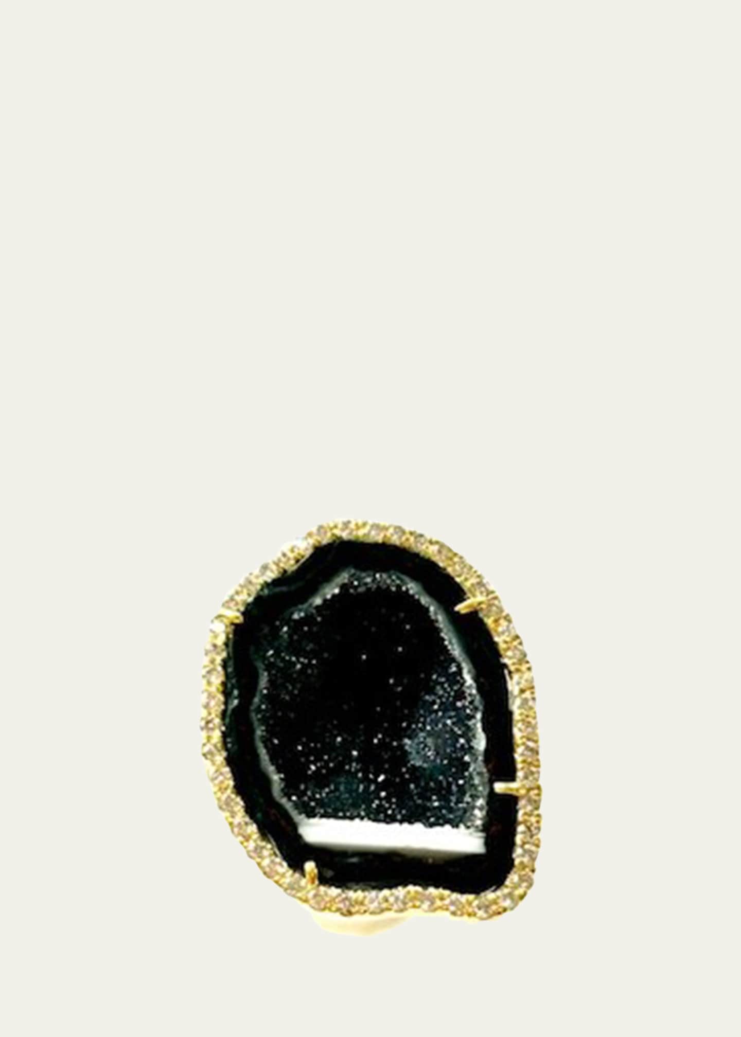 Kimberly McDonald 18K Yellow Gold Geode and Diamond Ring, Size 6.25