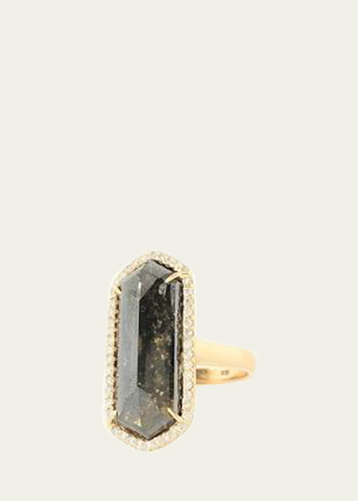 Kimberly McDonald 18K Gold Natural Black and White Diamond Ring, Size 7