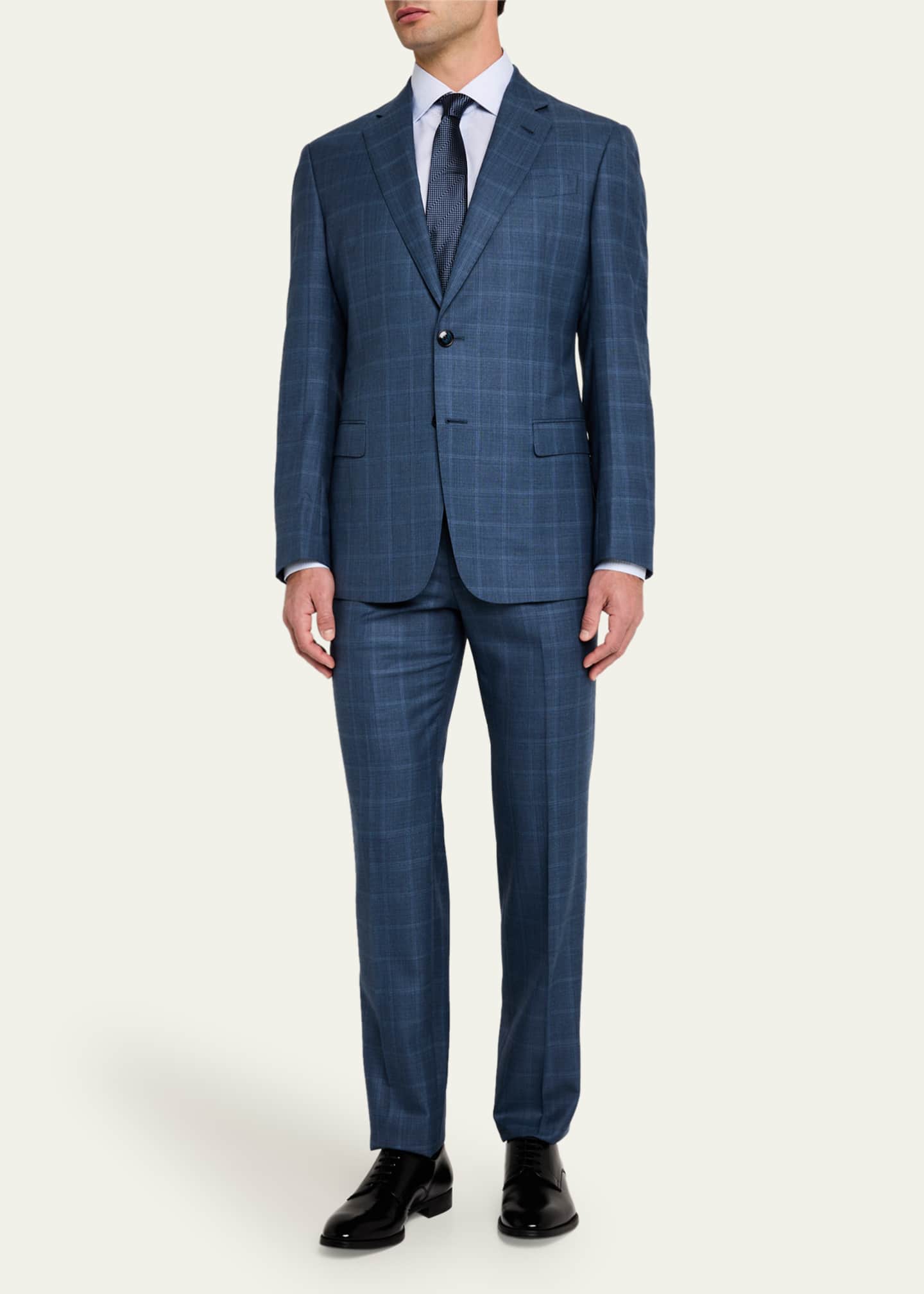 Giorgio Armani Men's Blurred Windowpane 240G Suit Image 2 of 8