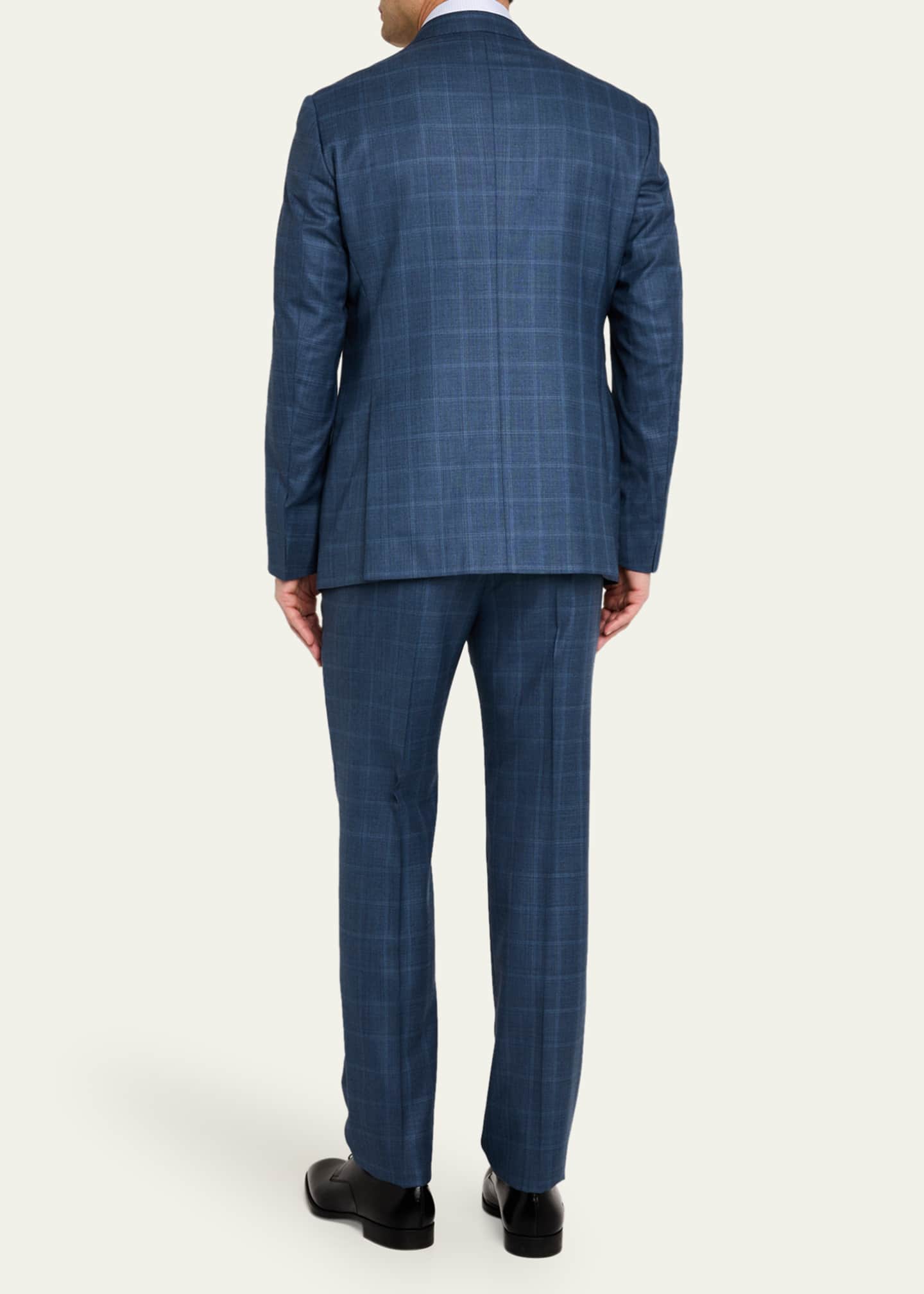 Giorgio Armani Men's Blurred Windowpane 240G Suit Image 3 of 8