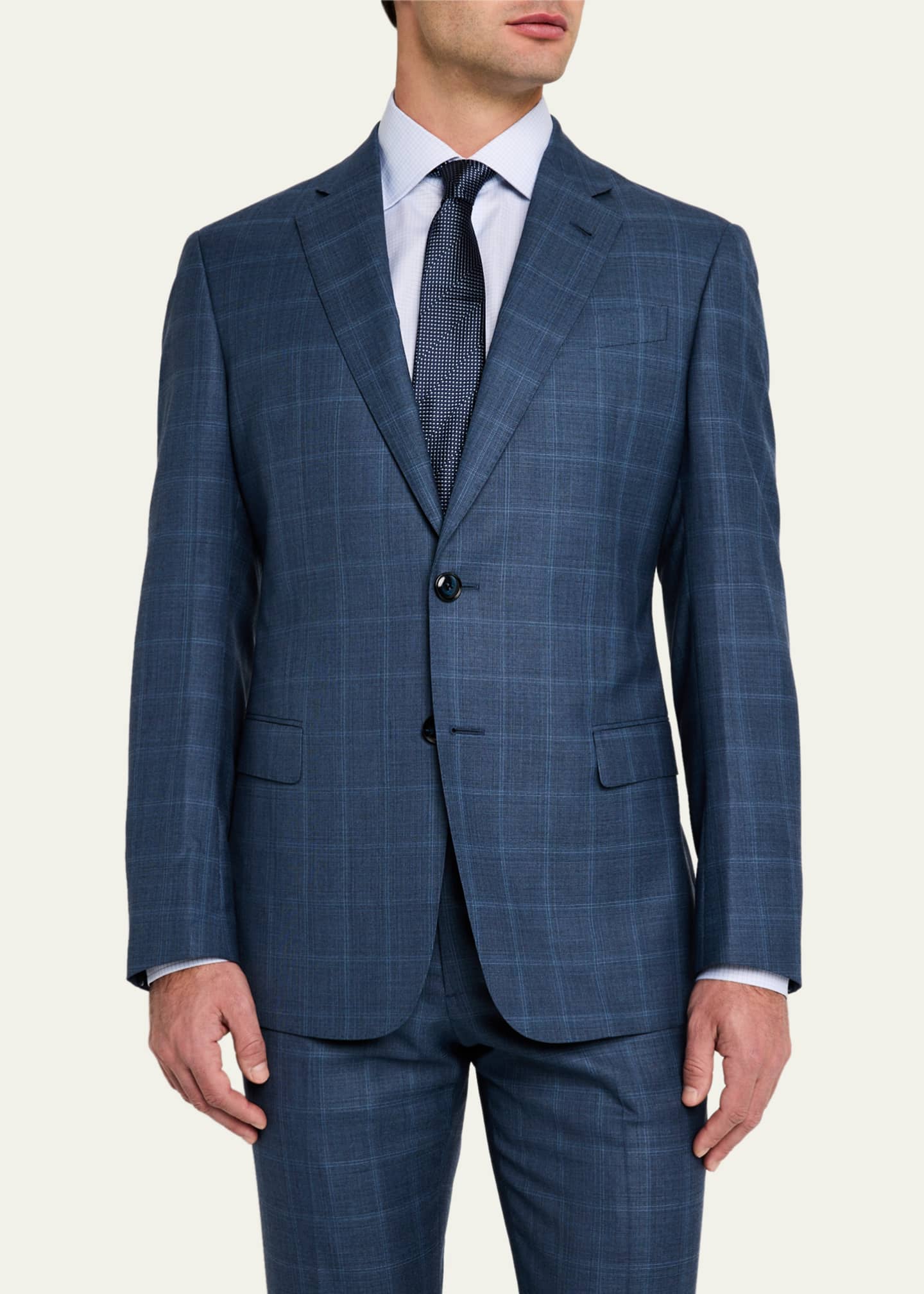 Giorgio Armani Men's Blurred Windowpane 240G Suit Image 4 of 8