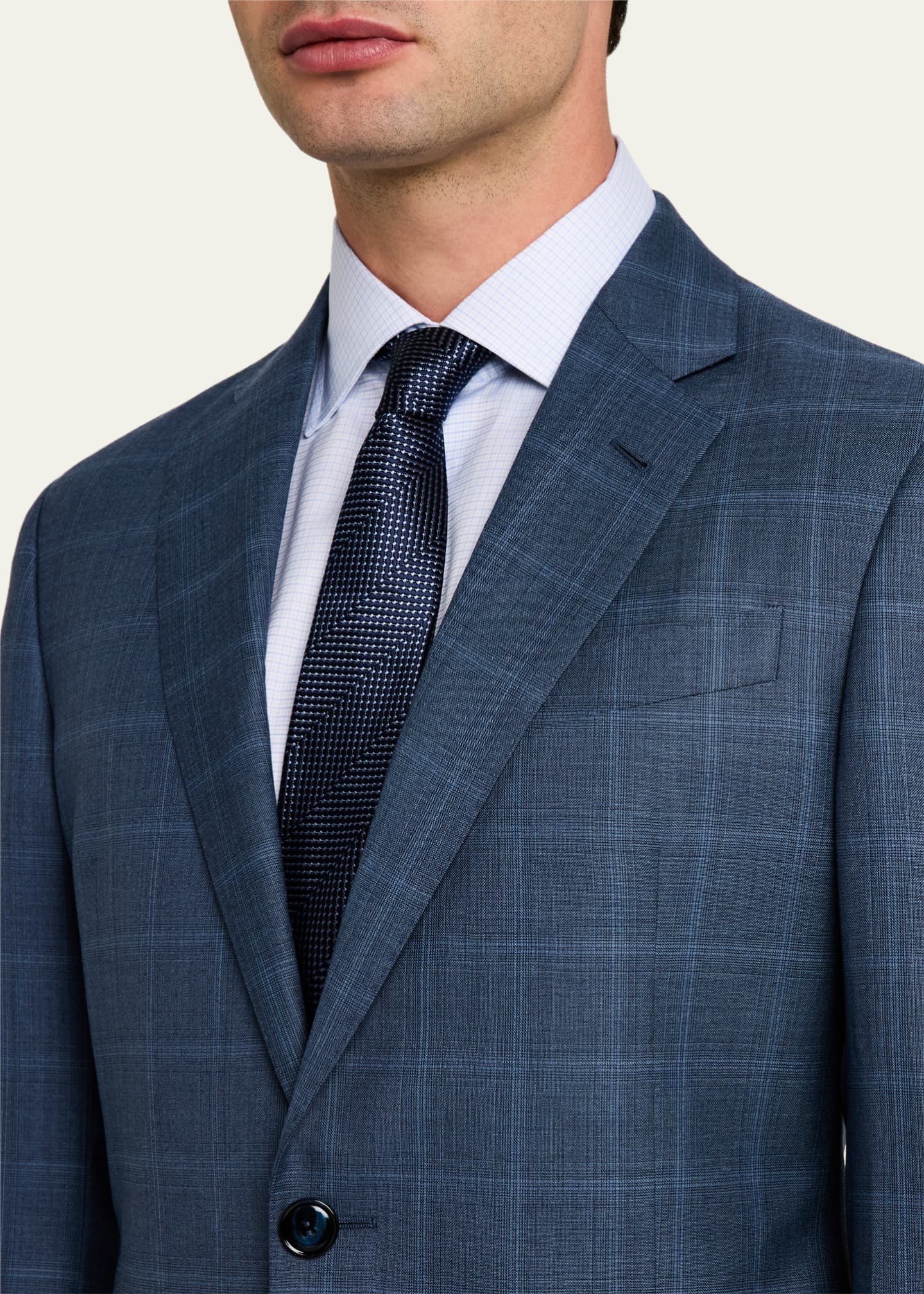 Giorgio Armani Men's Blurred Windowpane 240G Suit Image 6 of 8