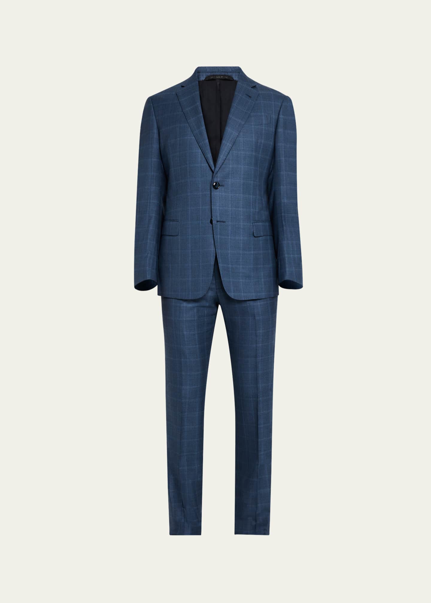 Giorgio Armani Men's Blurred Windowpane 240G Suit Image 1 of 8
