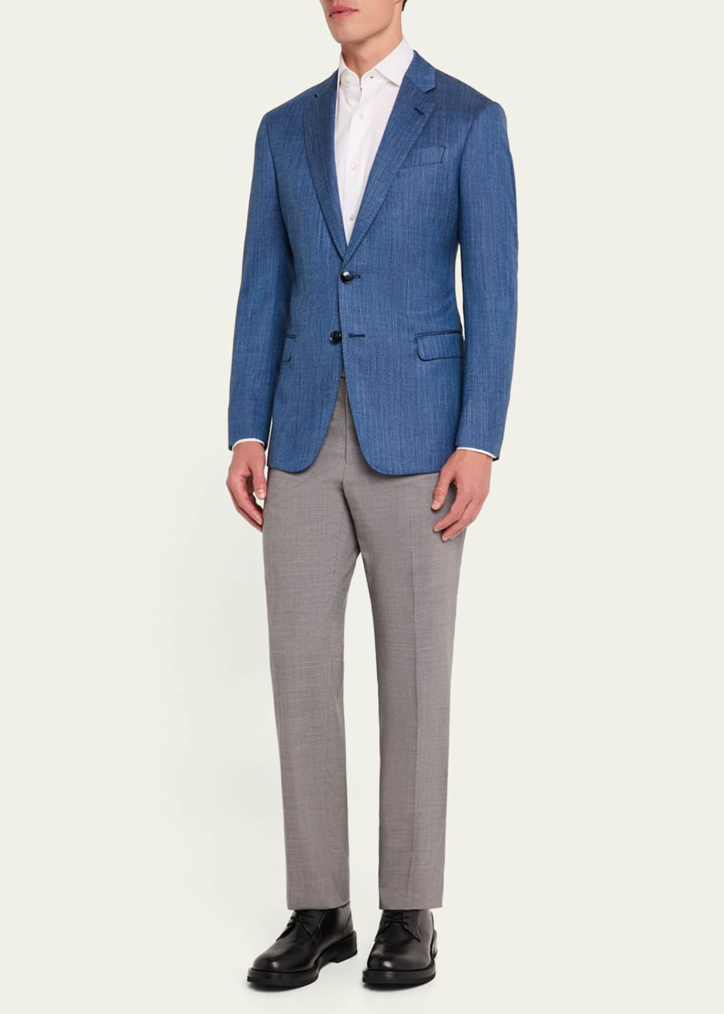 Giorgio Armani Men's Micro-Herringbone Sport Coat Image 2 of 7
