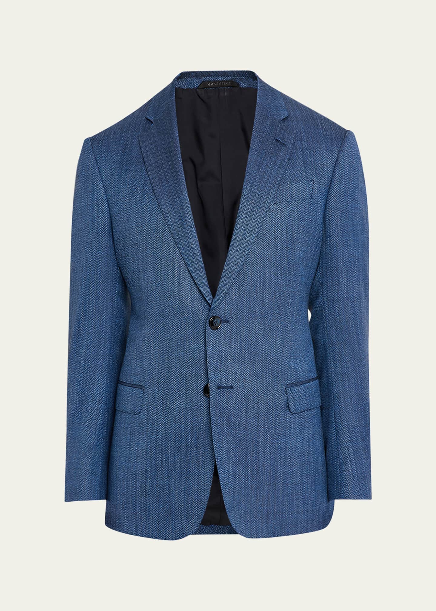 Giorgio Armani Men's Micro-Herringbone Sport Coat Image 1 of 7