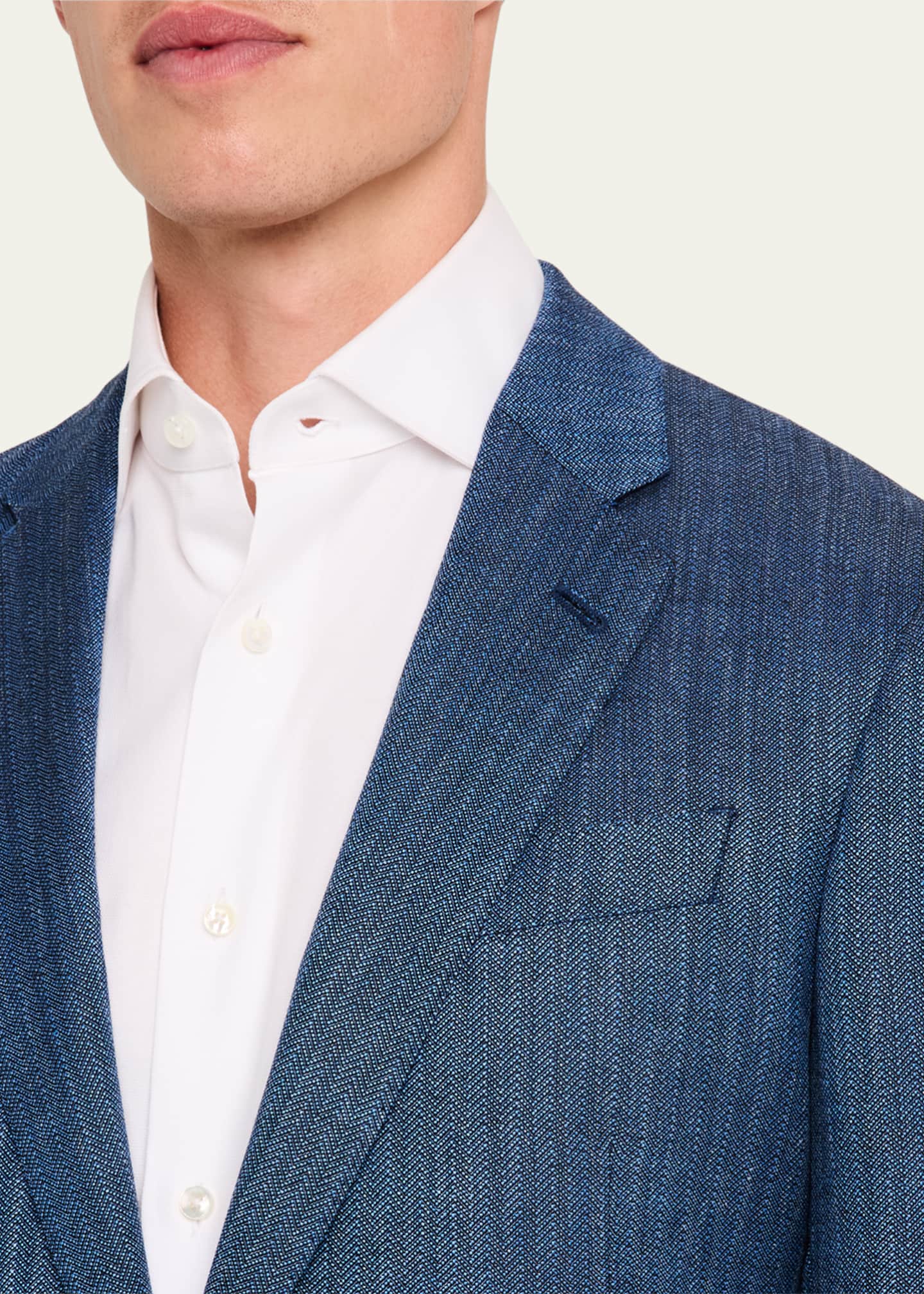 Giorgio Armani Men's Micro-Herringbone Sport Coat Image 5 of 7