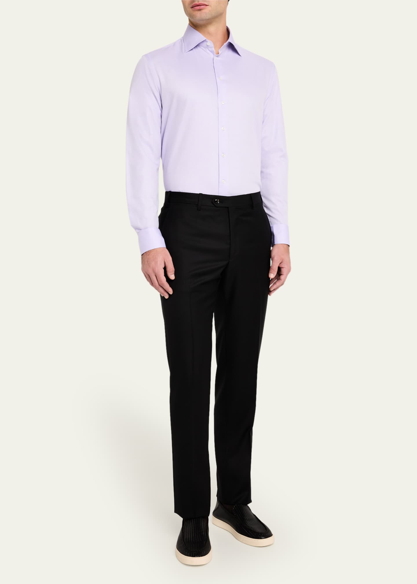 Giorgio Armani Men's Micro-Dot Dress Shirt Image 2 of 5