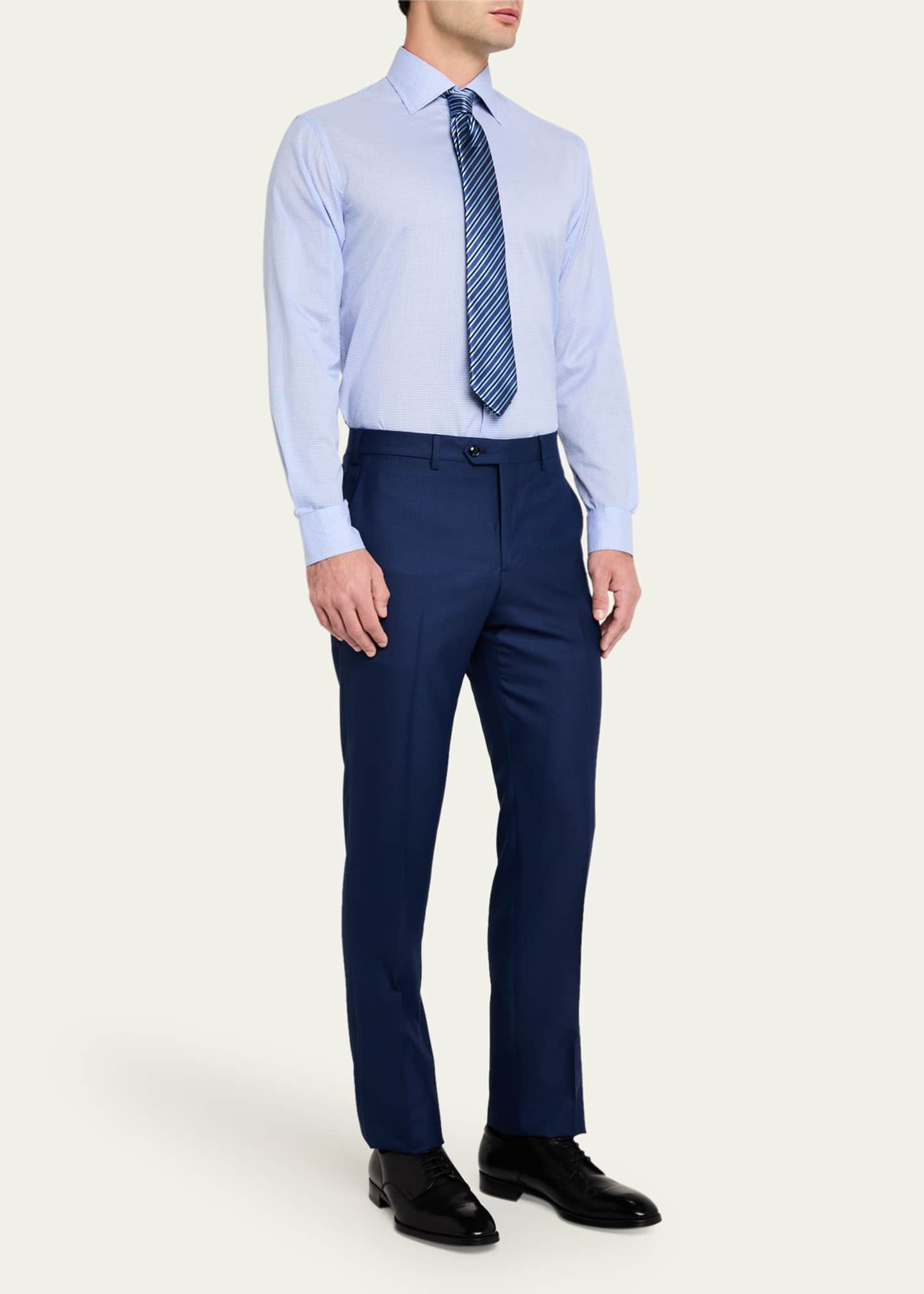 Giorgio Armani Men's Micro-Grid Dress Shirt Image 2 of 5