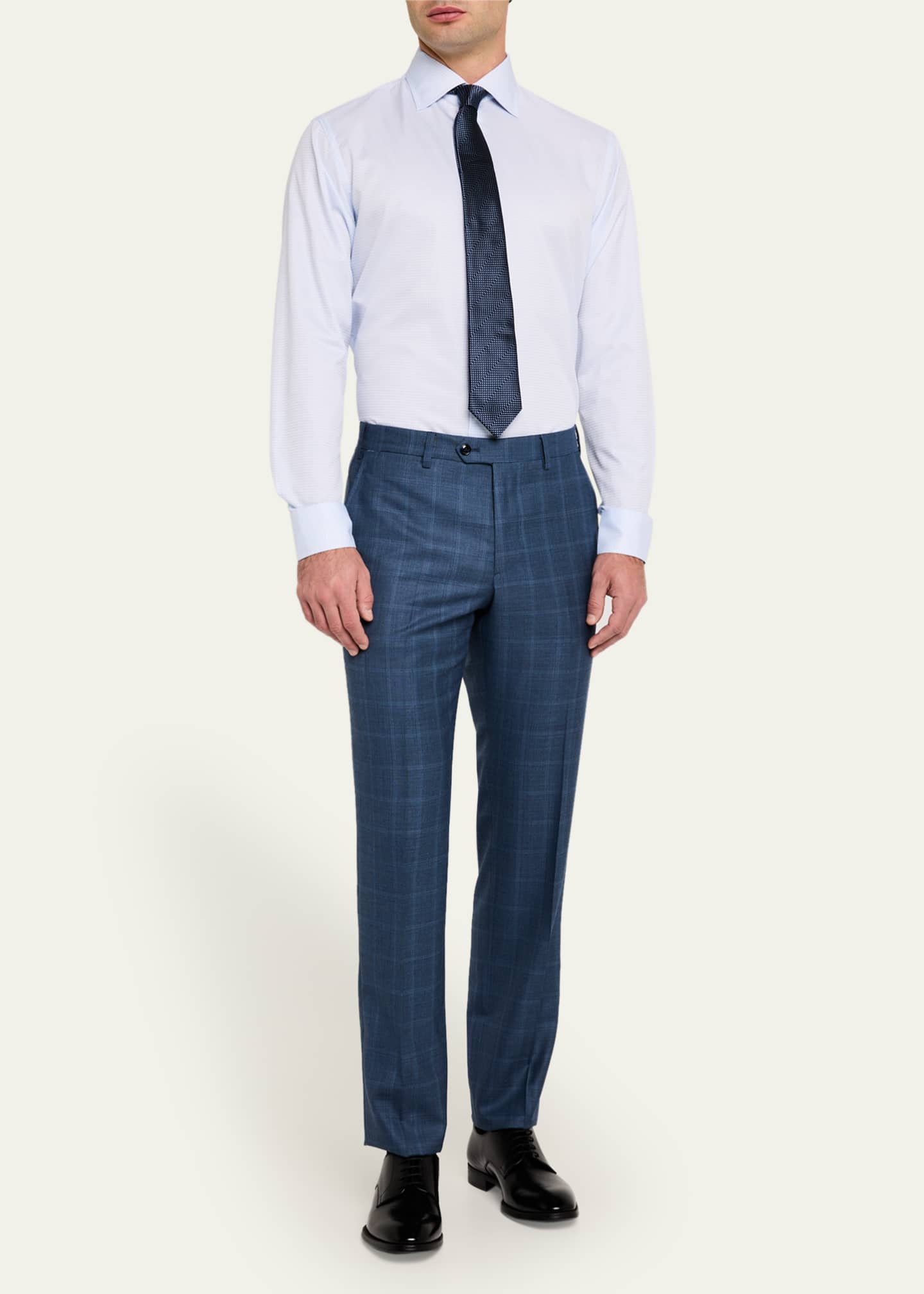 Giorgio Armani Men's Micro-Check Dress Shirt Image 2 of 5