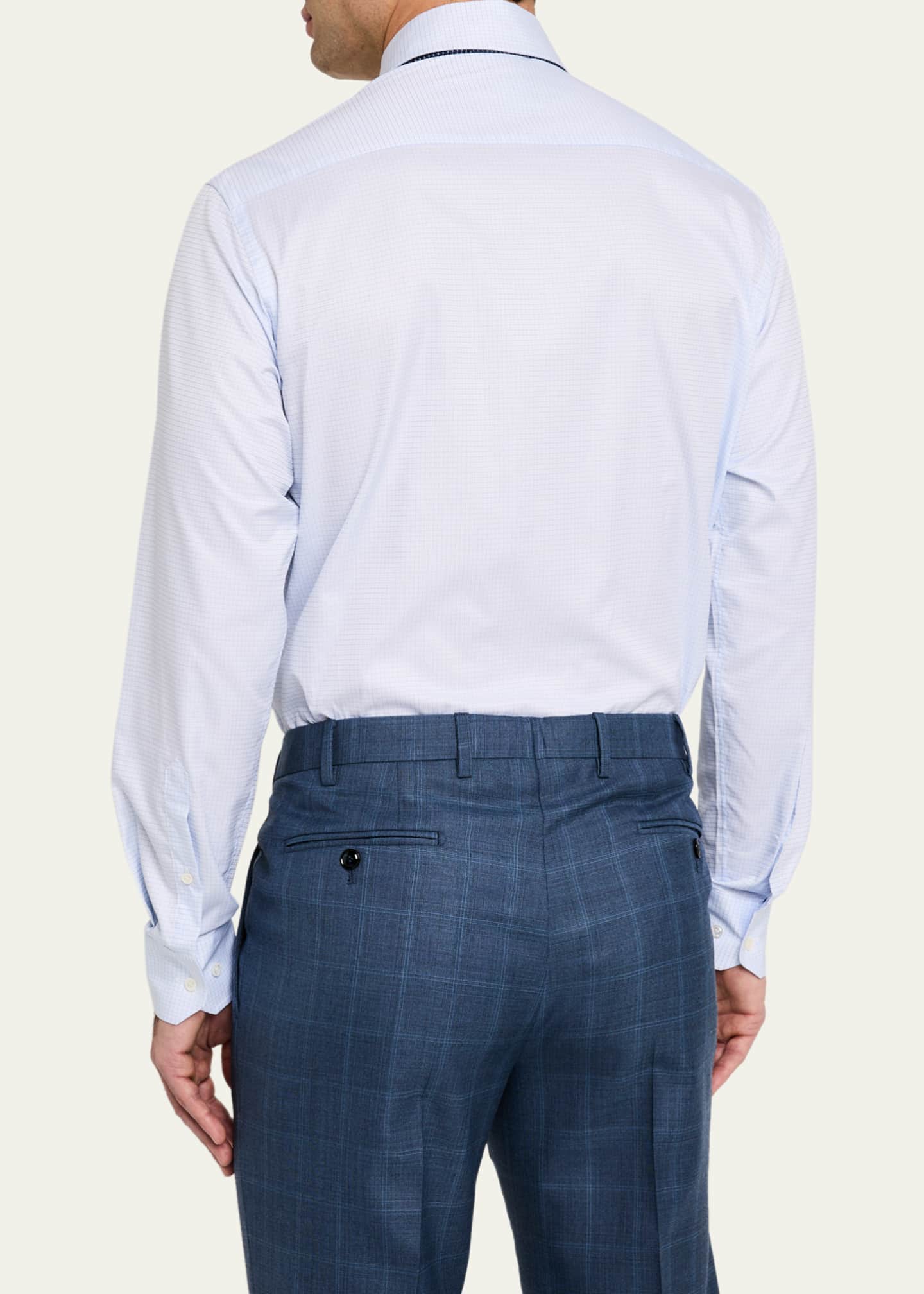 Giorgio Armani Men's Micro-Check Dress Shirt Image 3 of 5
