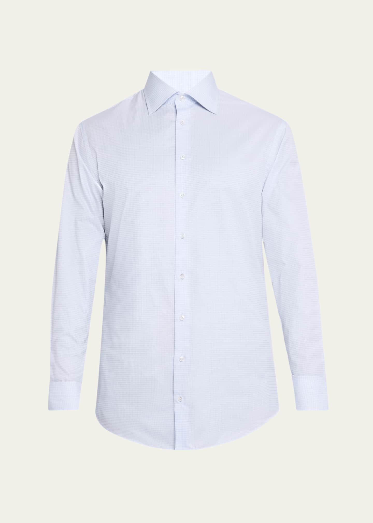 Giorgio Armani Men's Micro-Check Dress Shirt Image 1 of 5