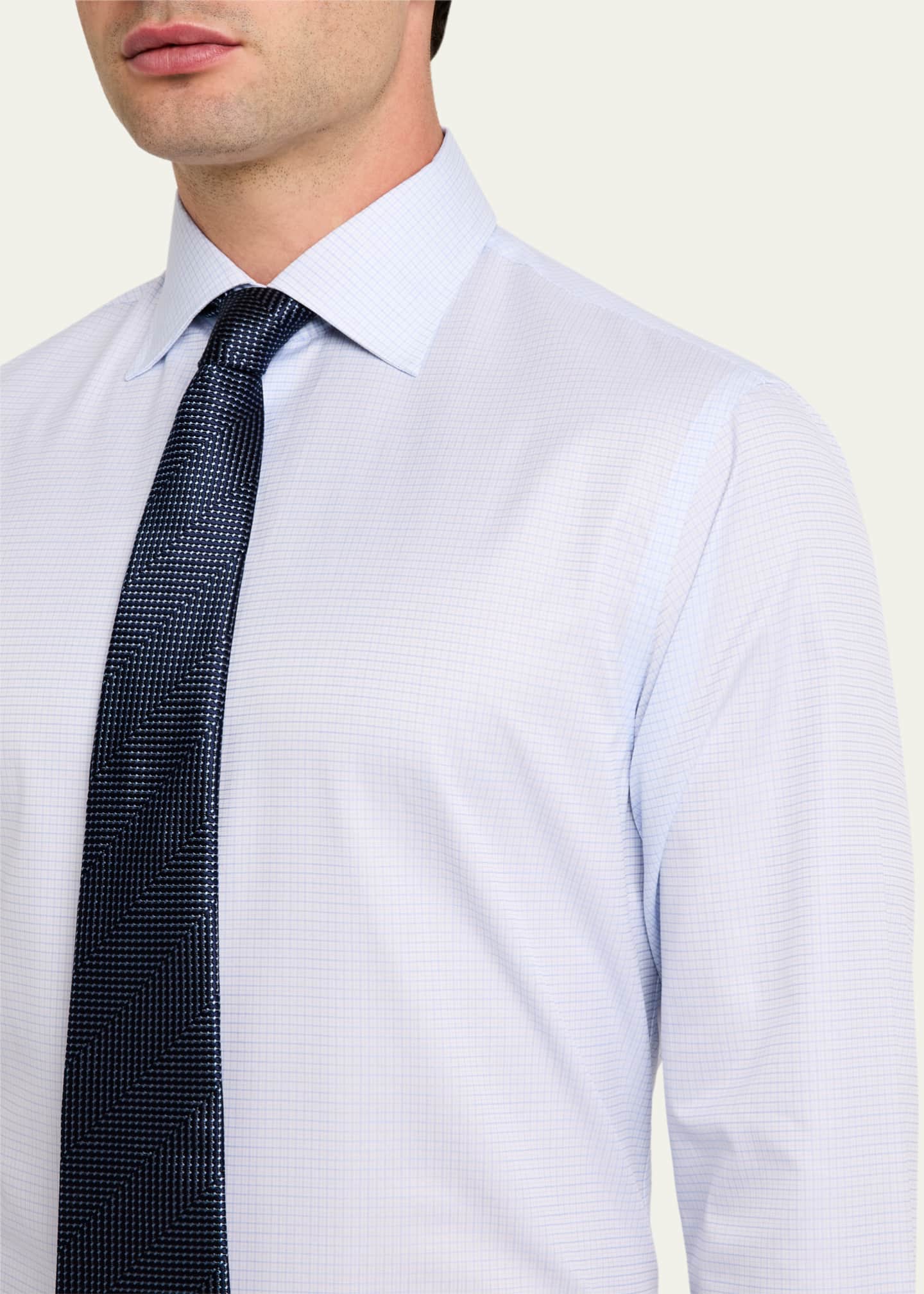 Giorgio Armani Men's Micro-Check Dress Shirt Image 5 of 5