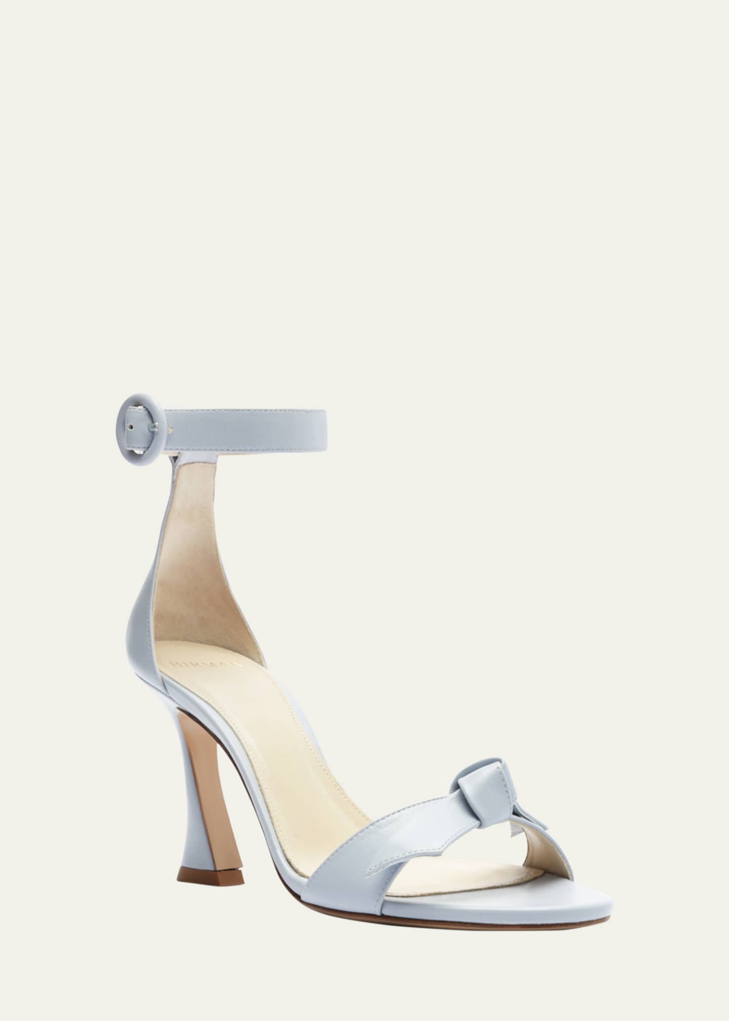 Alexandre Birman Clarita Knot Ankle-Strap Leather Sandals Image 2 of 5