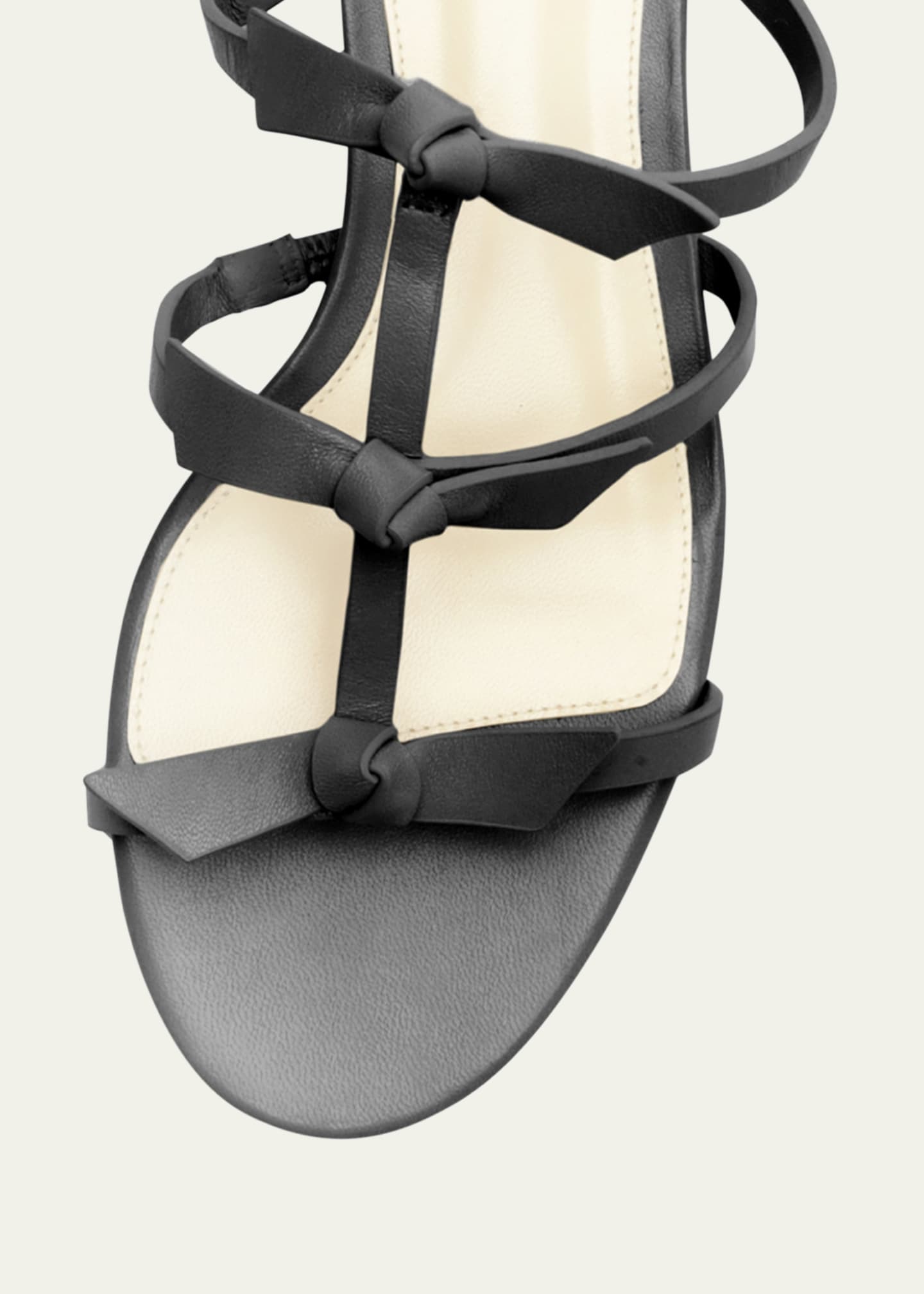 Alexandre Birman Lolita Knot Leather Flat Sandals Image 4 of 5