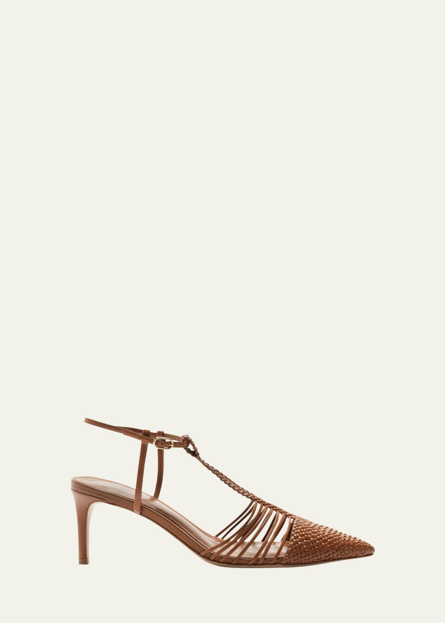 Alexandre Birman Nessa Pointed Woven Leather Sandals Image 1 of 5