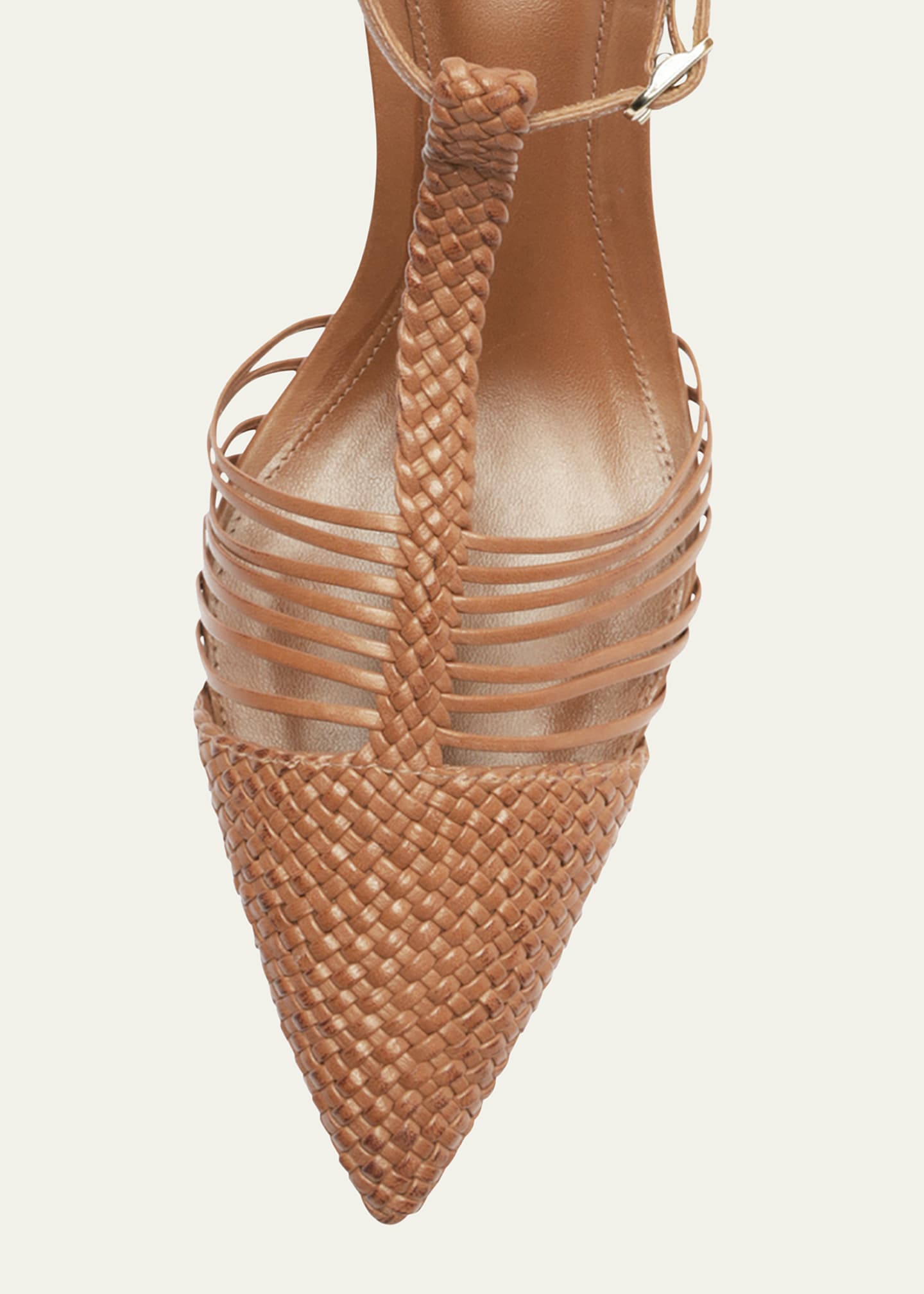 Alexandre Birman Nessa Pointed Woven Leather Sandals Image 4 of 5
