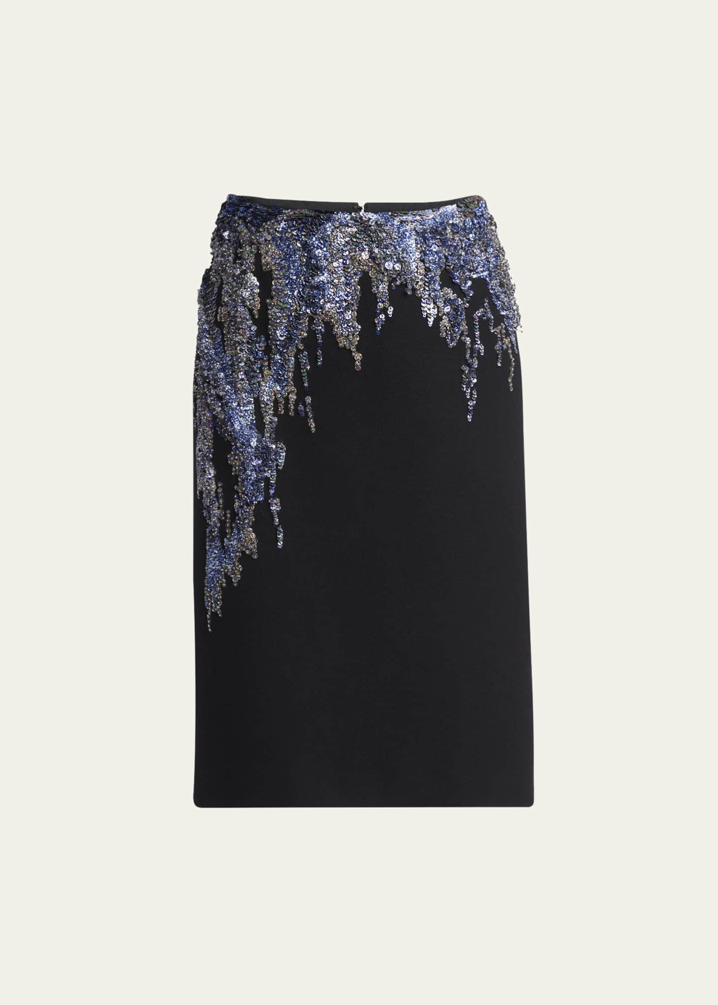 Dries Van Noten Samba Sequin Embroidered Crepe Skirt Image 1 of 5