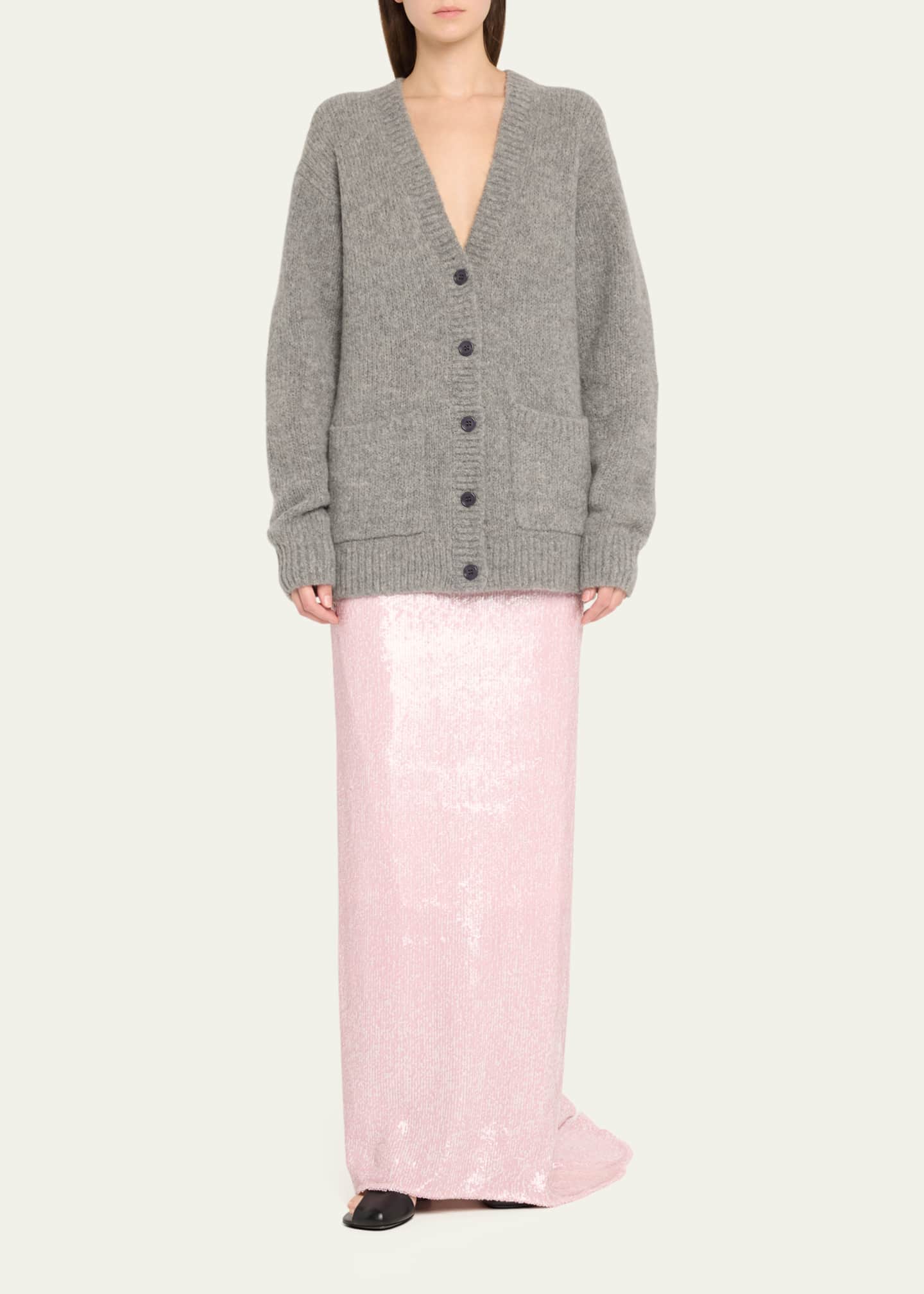 Dries Van Noten Ruched Sequin Maxi Skirt Image 2 of 5