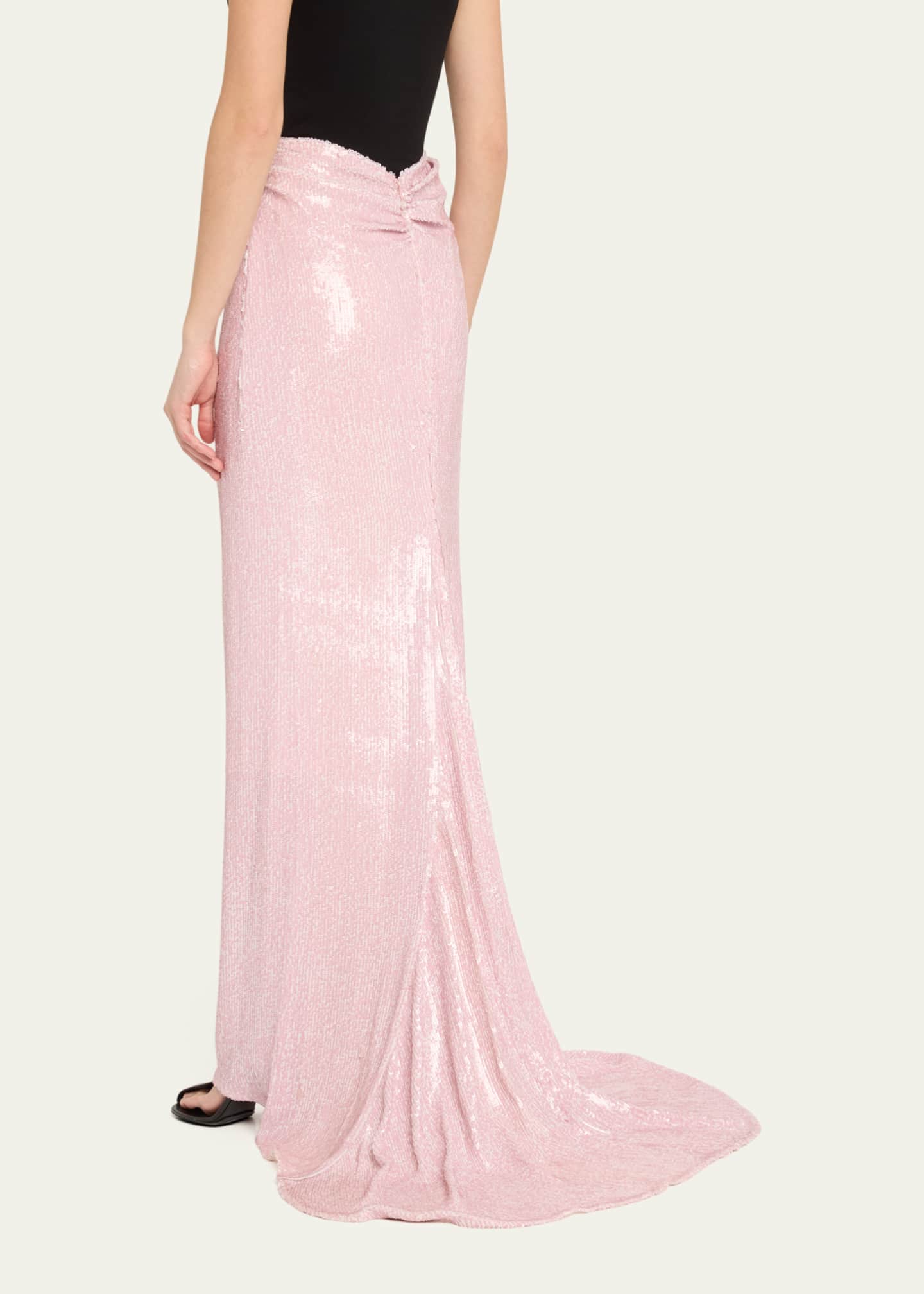 Dries Van Noten Ruched Sequin Maxi Skirt Image 3 of 5