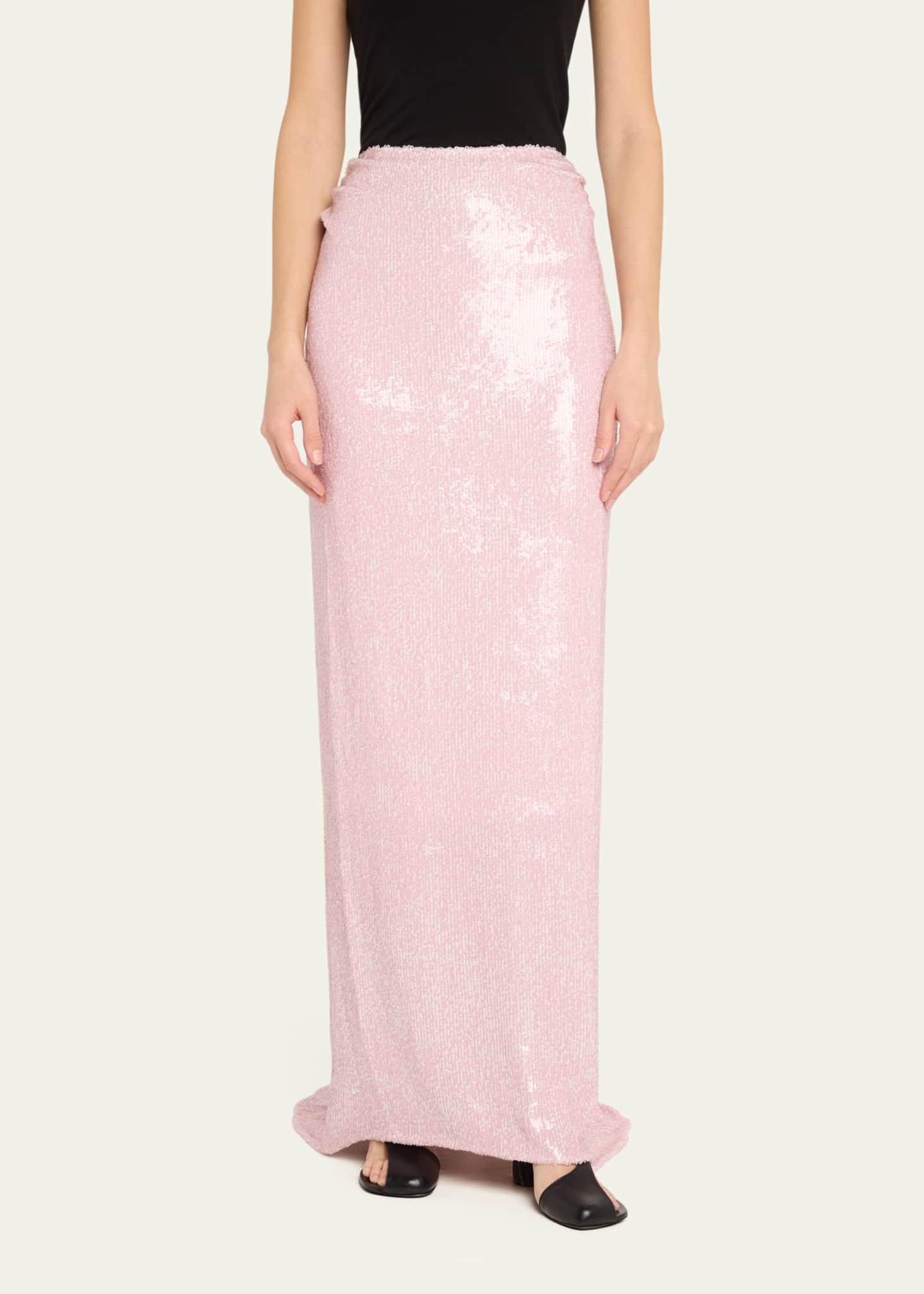 Dries Van Noten Ruched Sequin Maxi Skirt Image 4 of 5