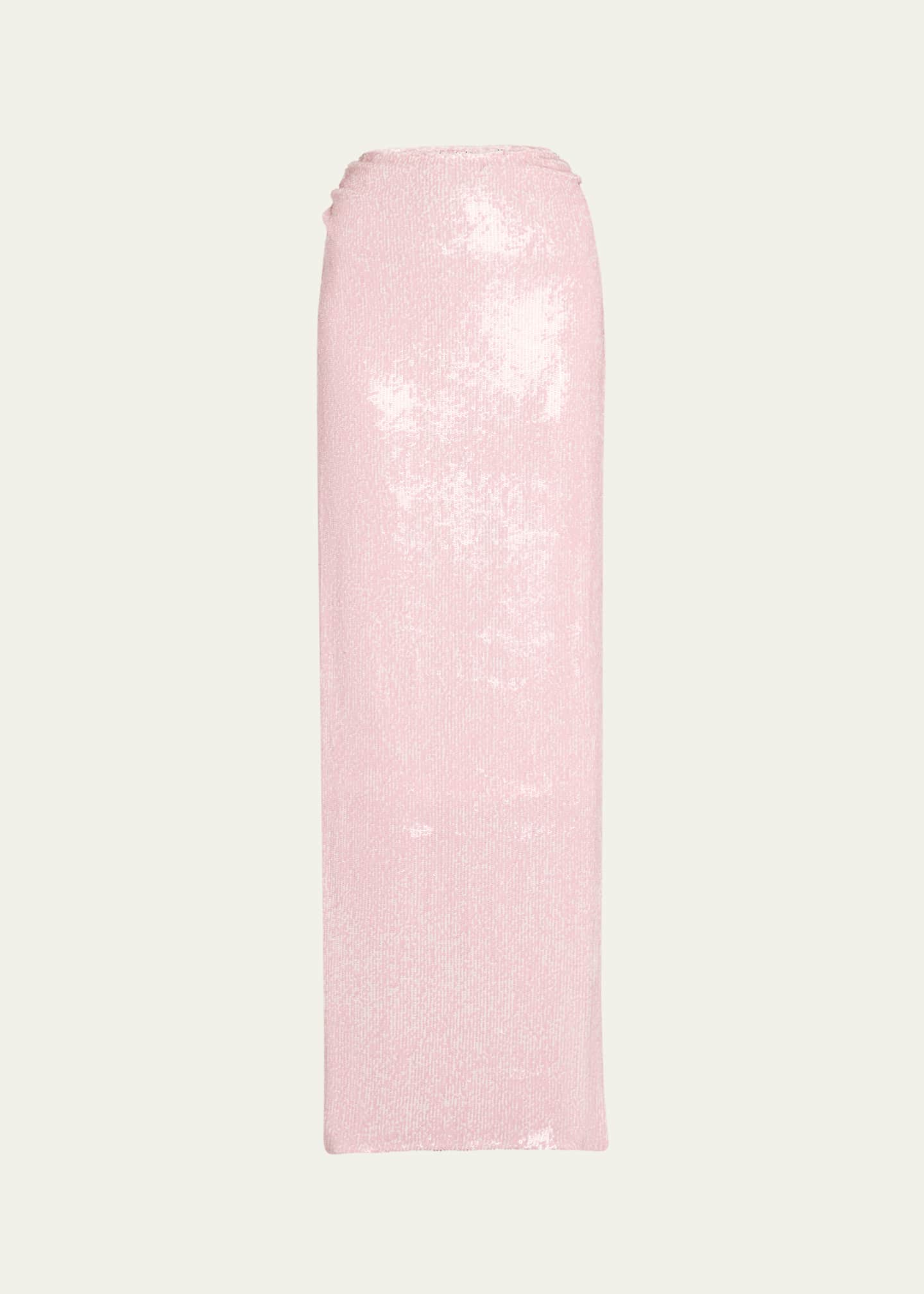 Dries Van Noten Ruched Sequin Maxi Skirt Image 1 of 5