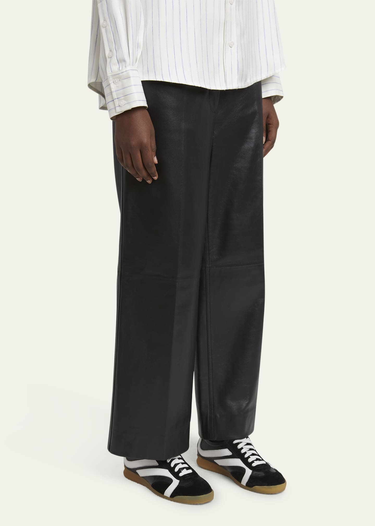 Proenza Schouler Bicolor Leather Low-Top Sneakers Image 2 of 5