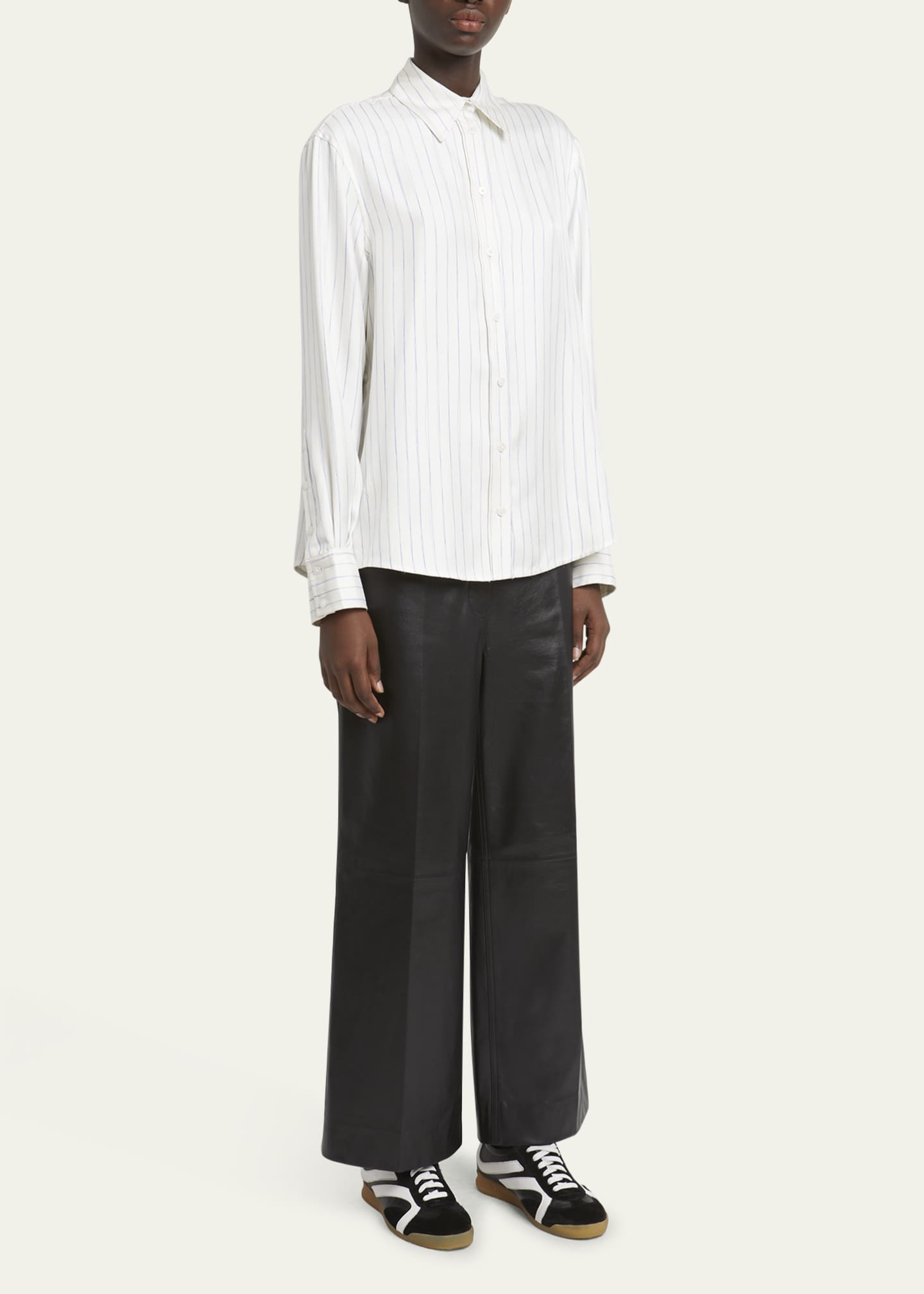 Proenza Schouler Bicolor Leather Low-Top Sneakers Image 3 of 5