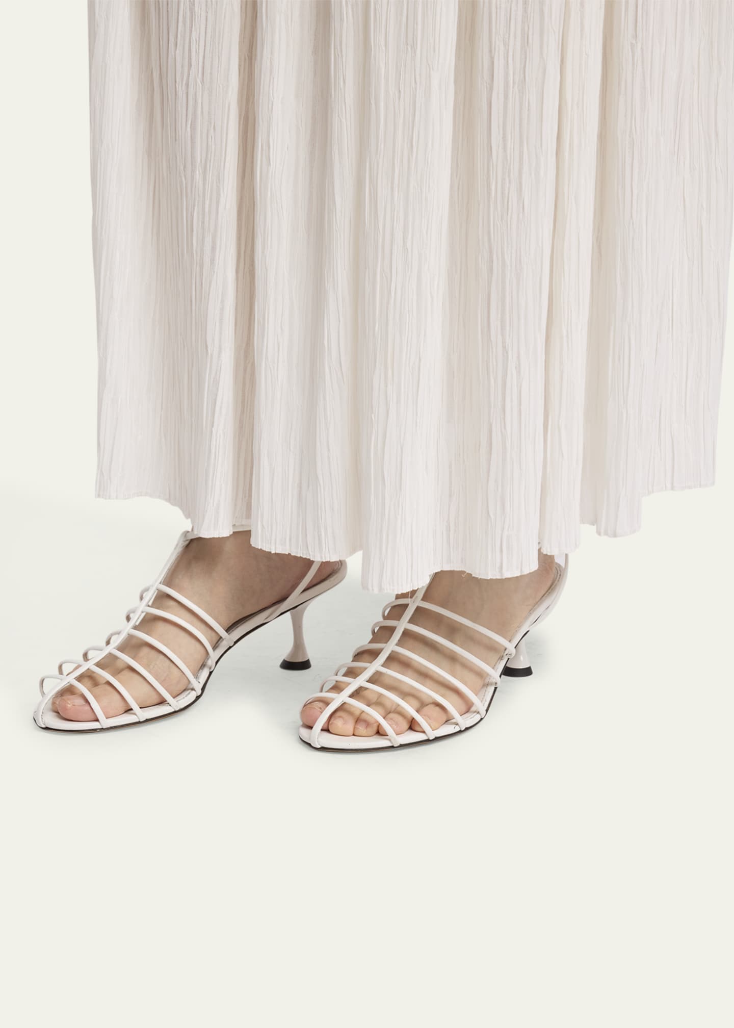Proenza Schouler Tee Leather Caged Heeled Sandals Image 2 of 5
