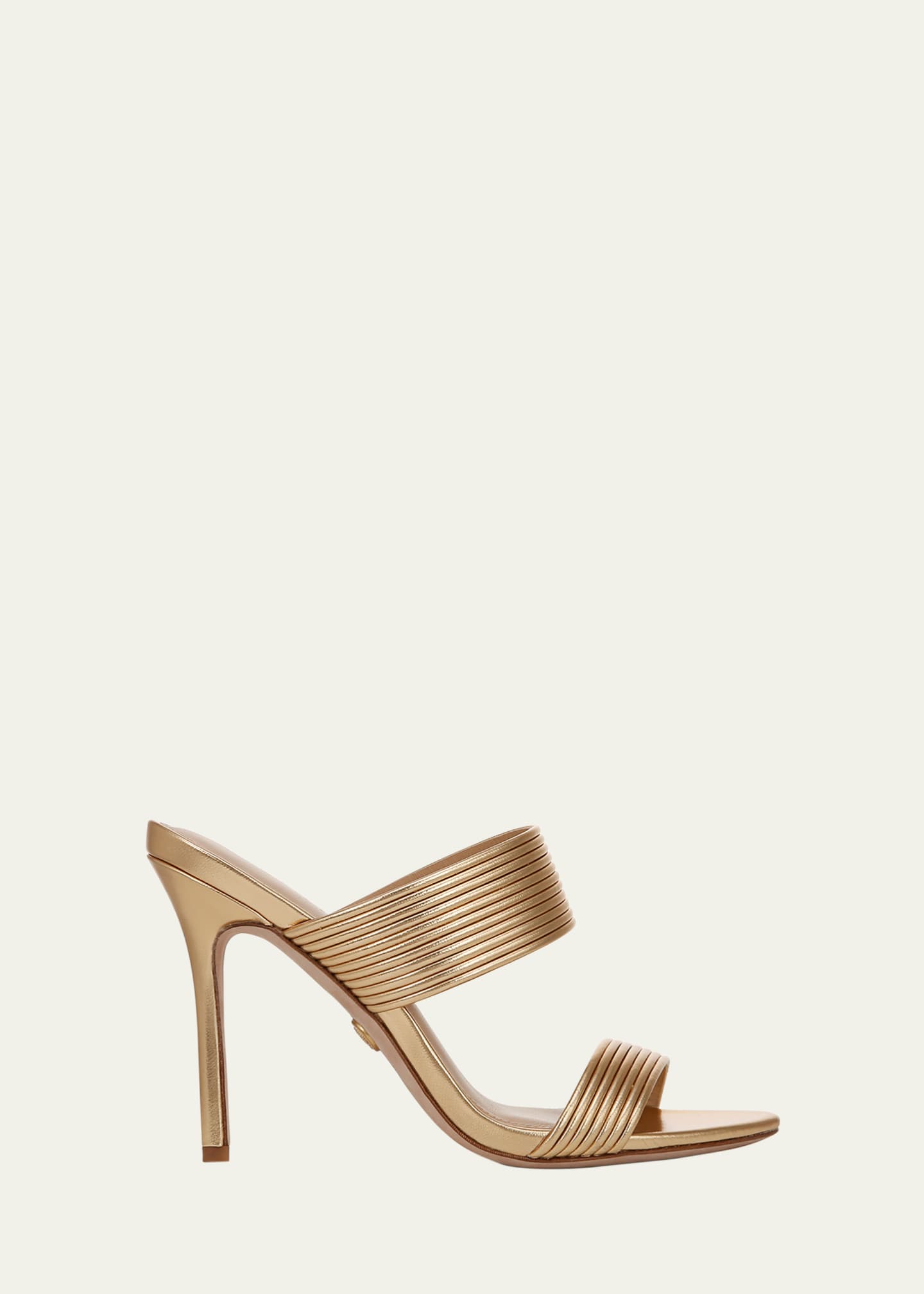 Veronica Beard Asha Metallic Dual-Band Slide Sandals
