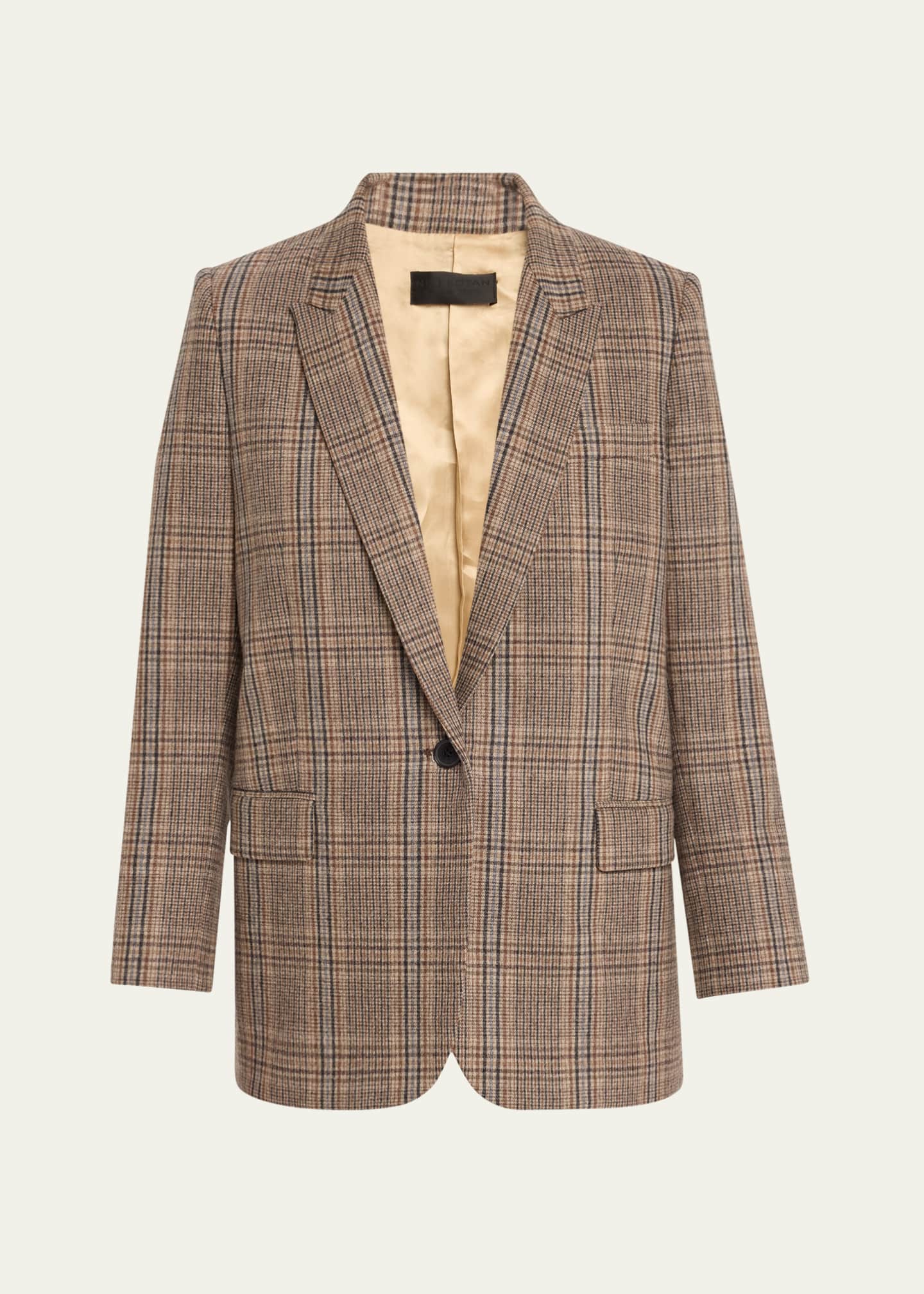 Nili Lotan Diane Prince of Wales Wool Cashmere Blazer Image 1 of 5