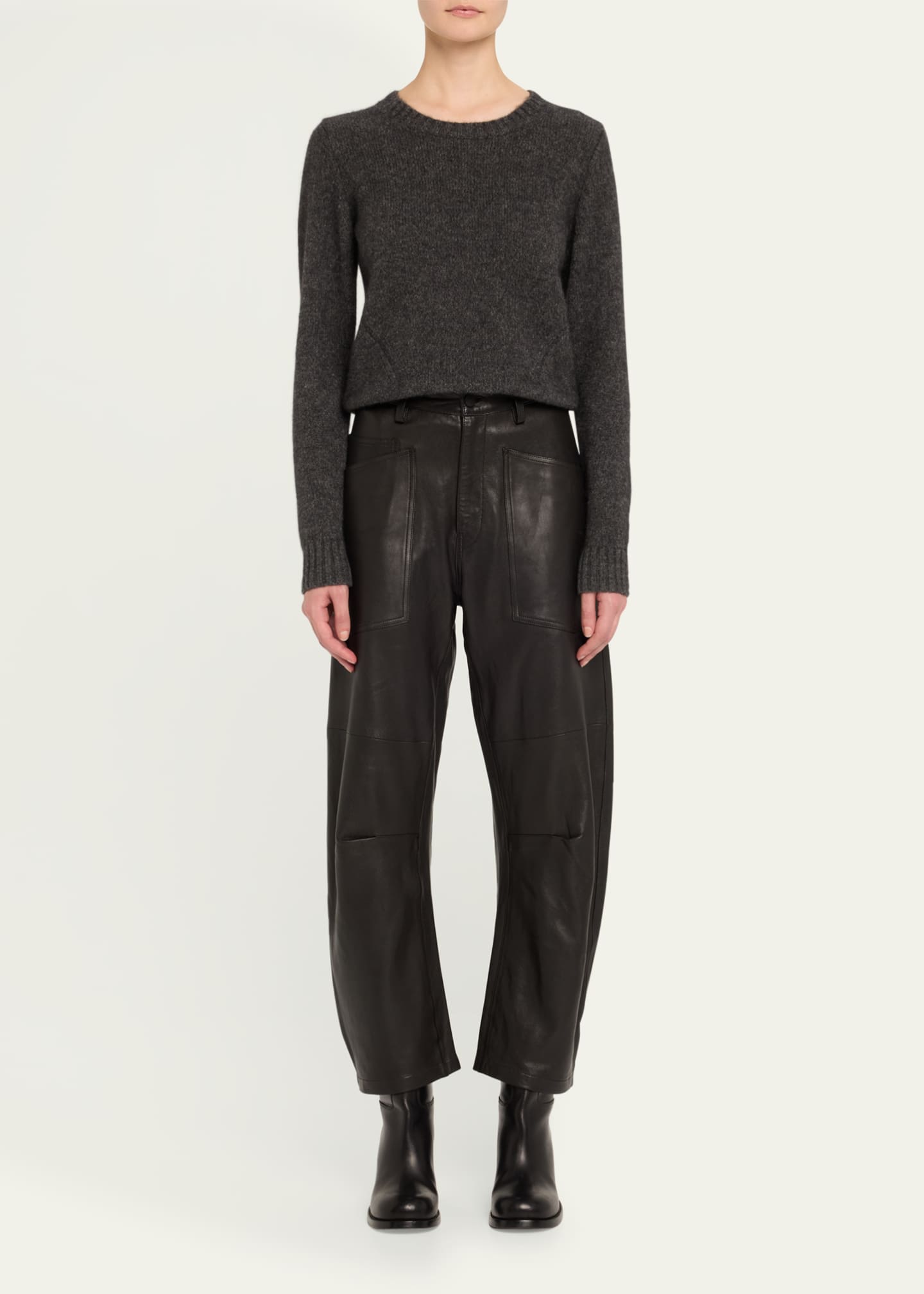 Nili Lotan Shon Barrel Leather Pants Bergdorf Goodman