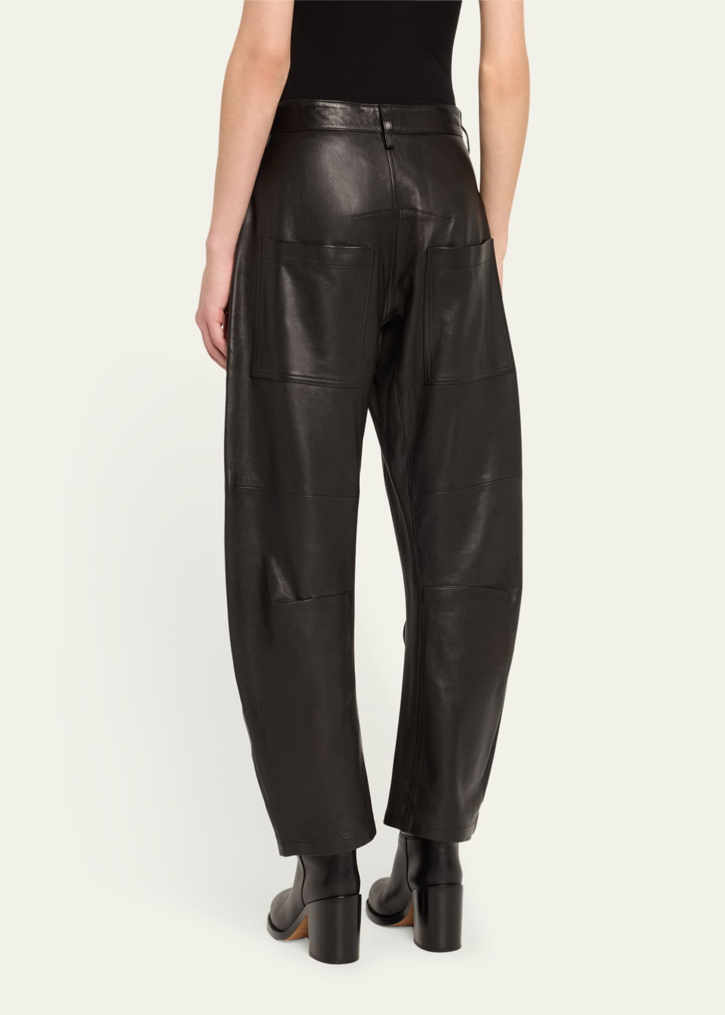 Nili Lotan Shon Barrel Leather Pants Bergdorf Goodman